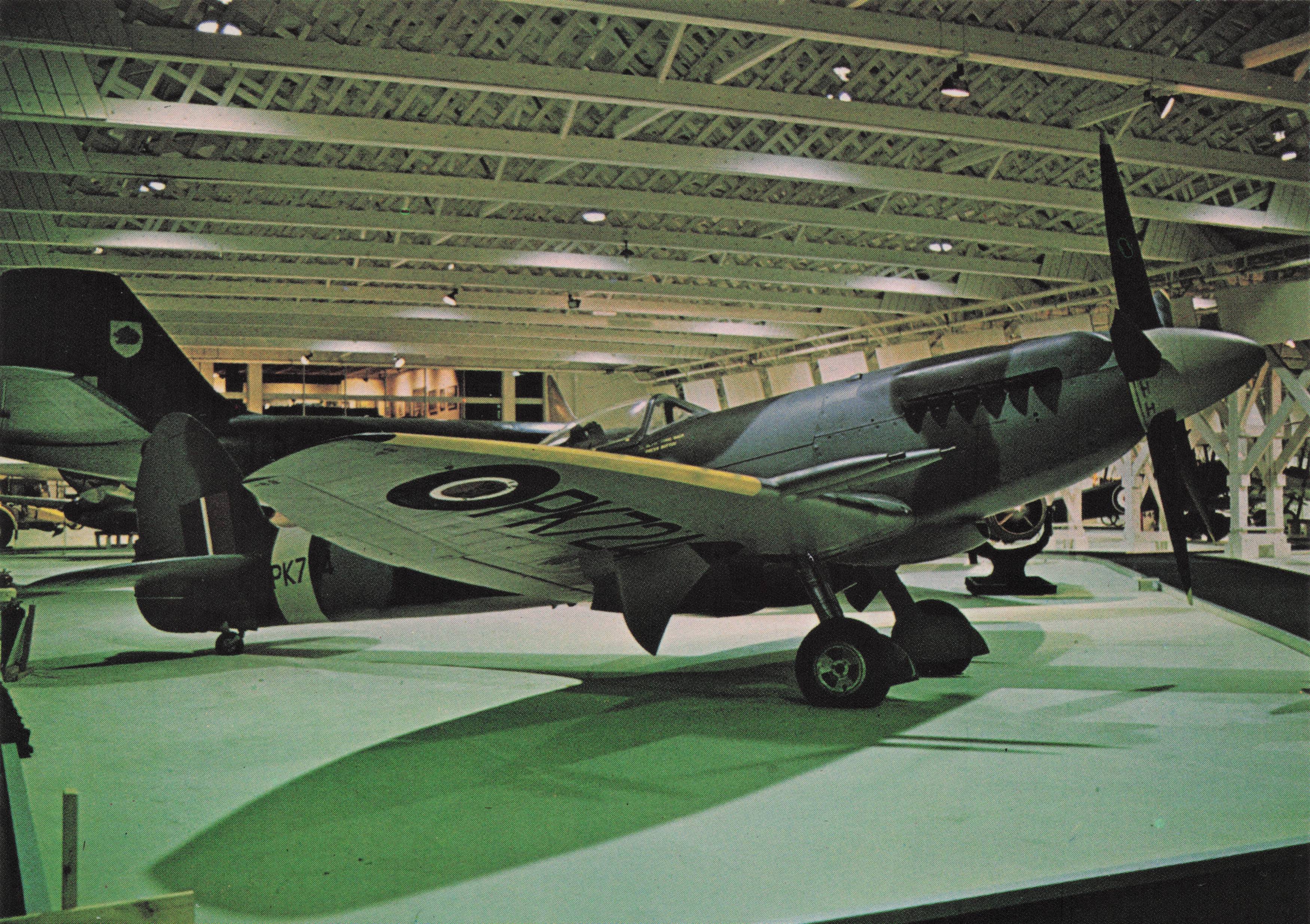 Spitfire F24 PK724 Vintage WW2 Fighter RAF Fleet Plane Military Aircraft Postcard