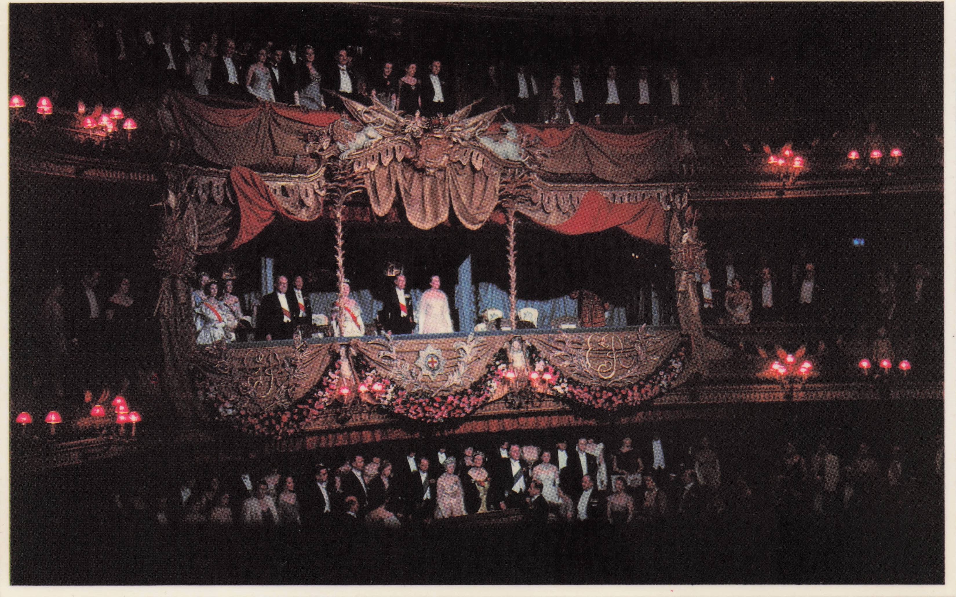 Covent Garden Royal Gala Performance 1958 Queen Elizabeth II Rare Postcard