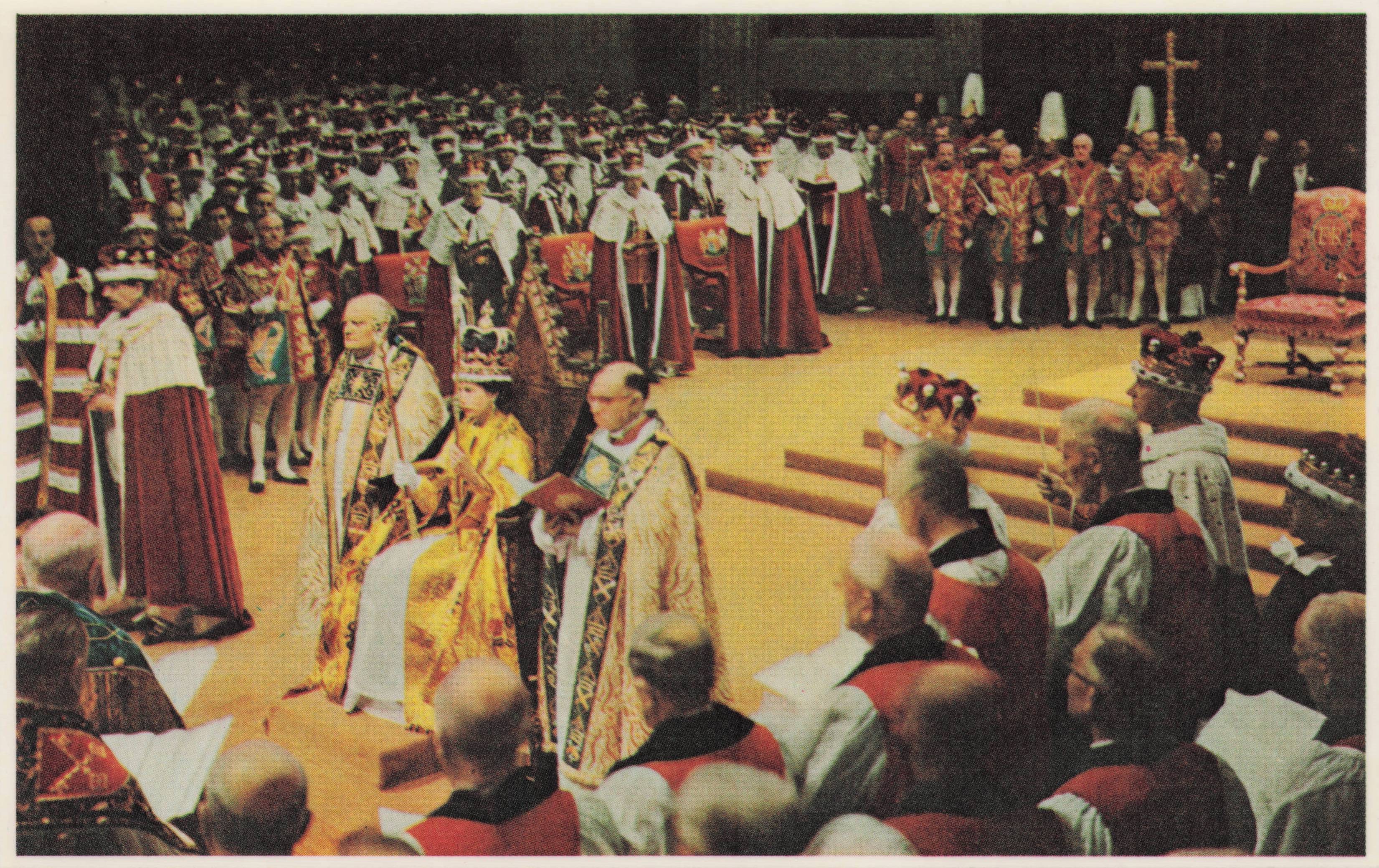 Coronation Westminster Abbey Ceremony June 1953 Queen Elizabeth II Rare Postcard
