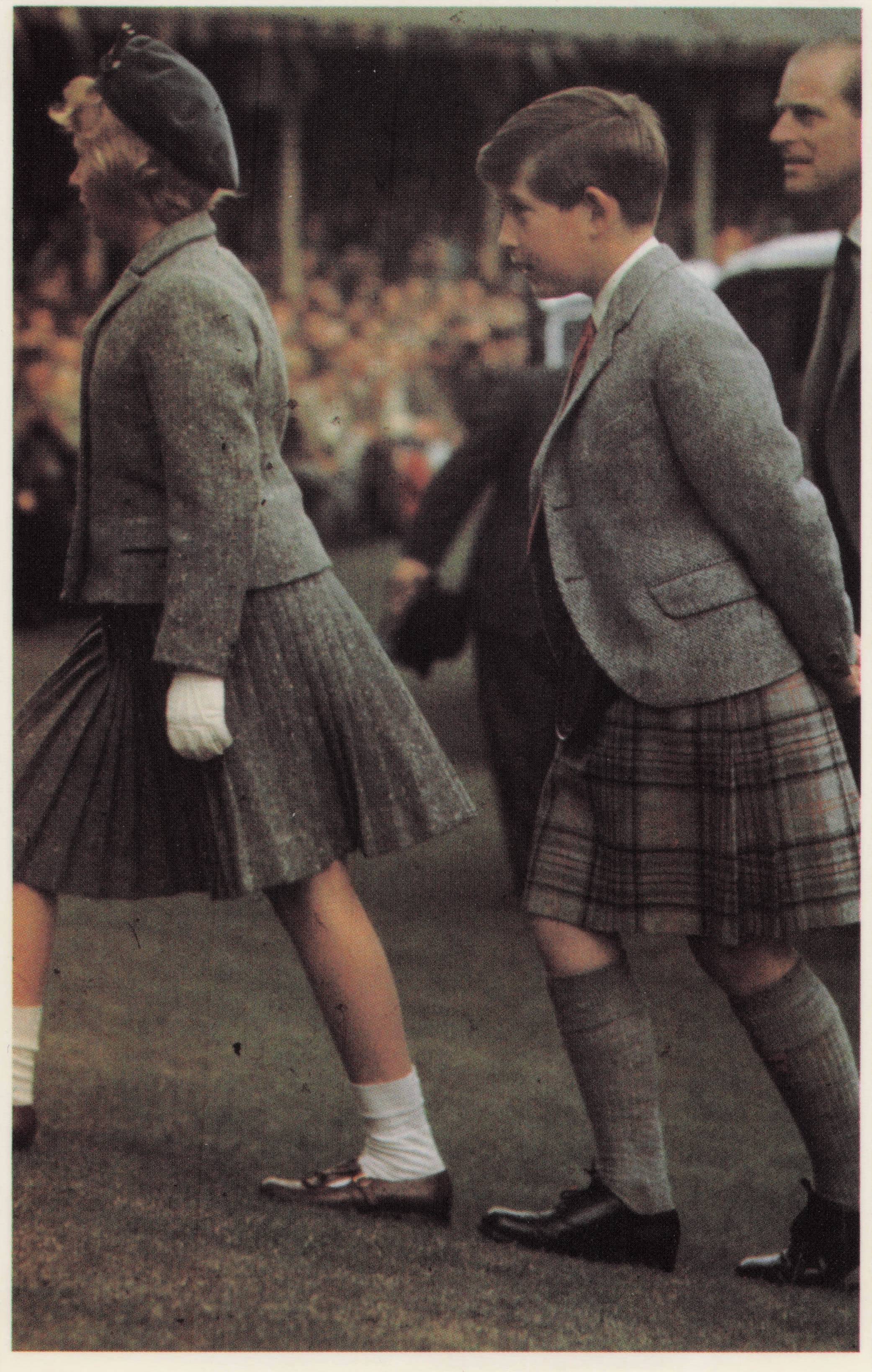 Princess Anne Prince Charles Braemar Highland Games Royal Photo Postcard