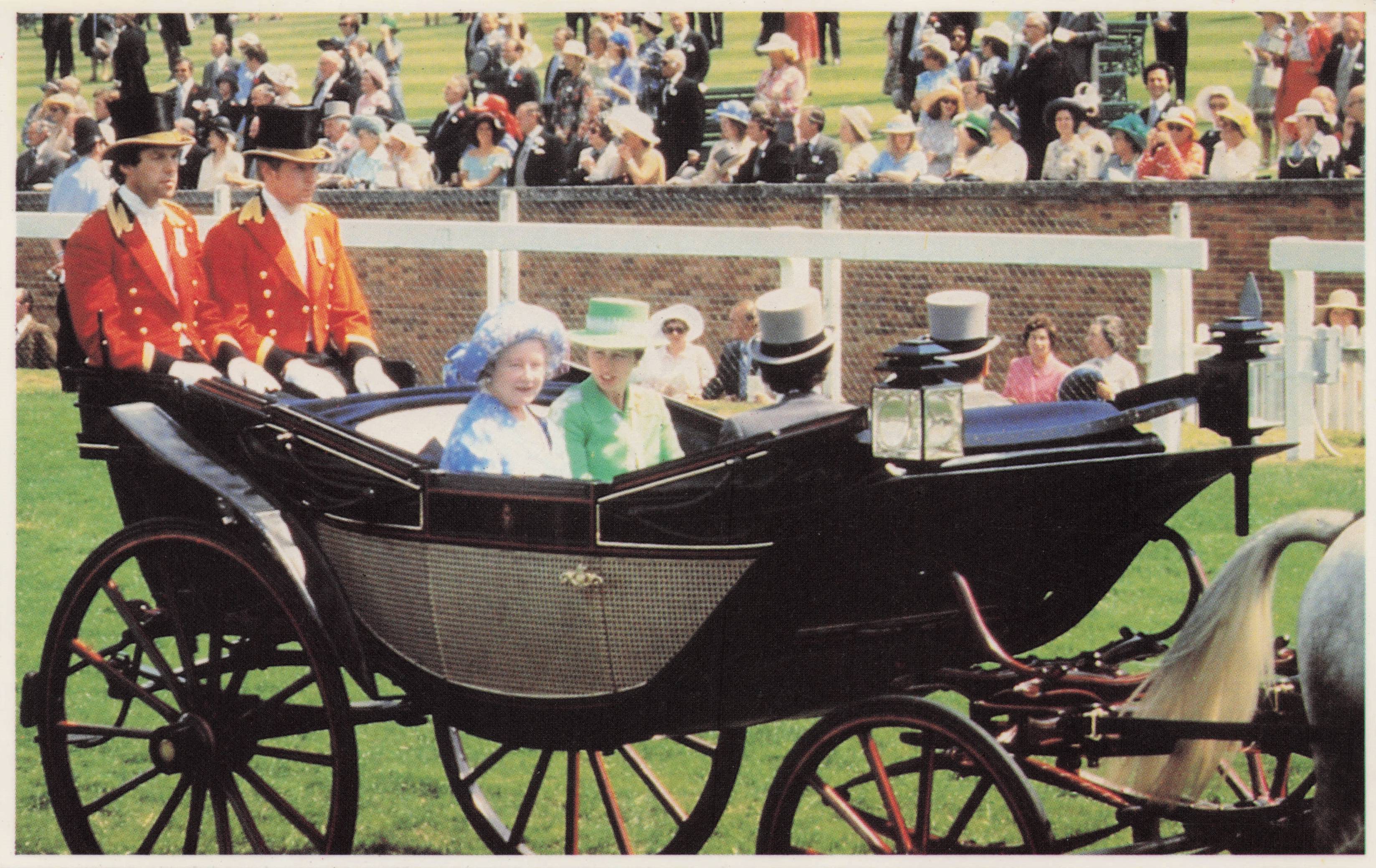 Queen Mother Princess Anne Royal Family 1978 Ascot Horse Races Photo Postcard