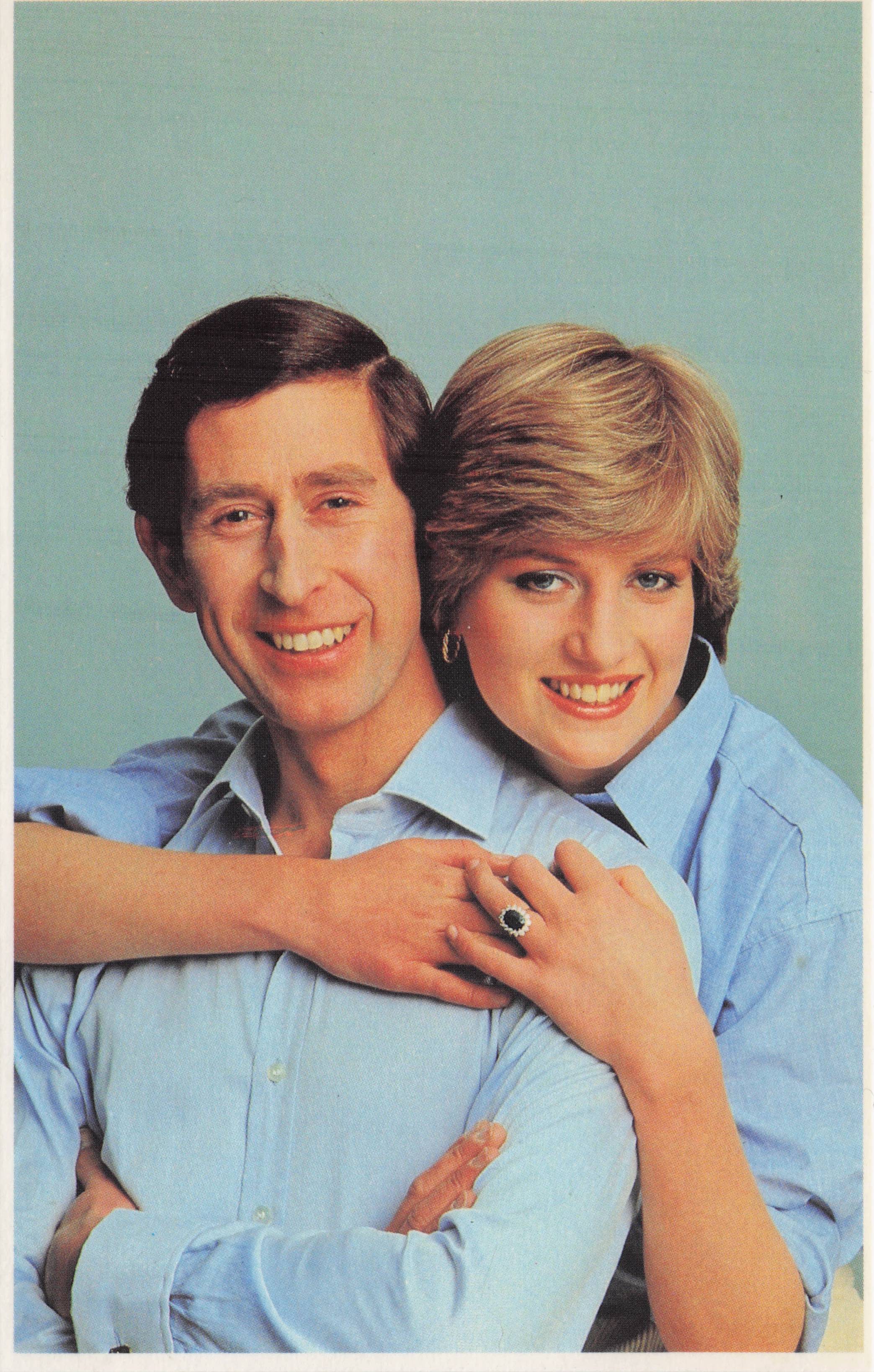 Princess Diana Hugs Prince Charles Royal Wedding Lord Snowdon Portrait Postcard