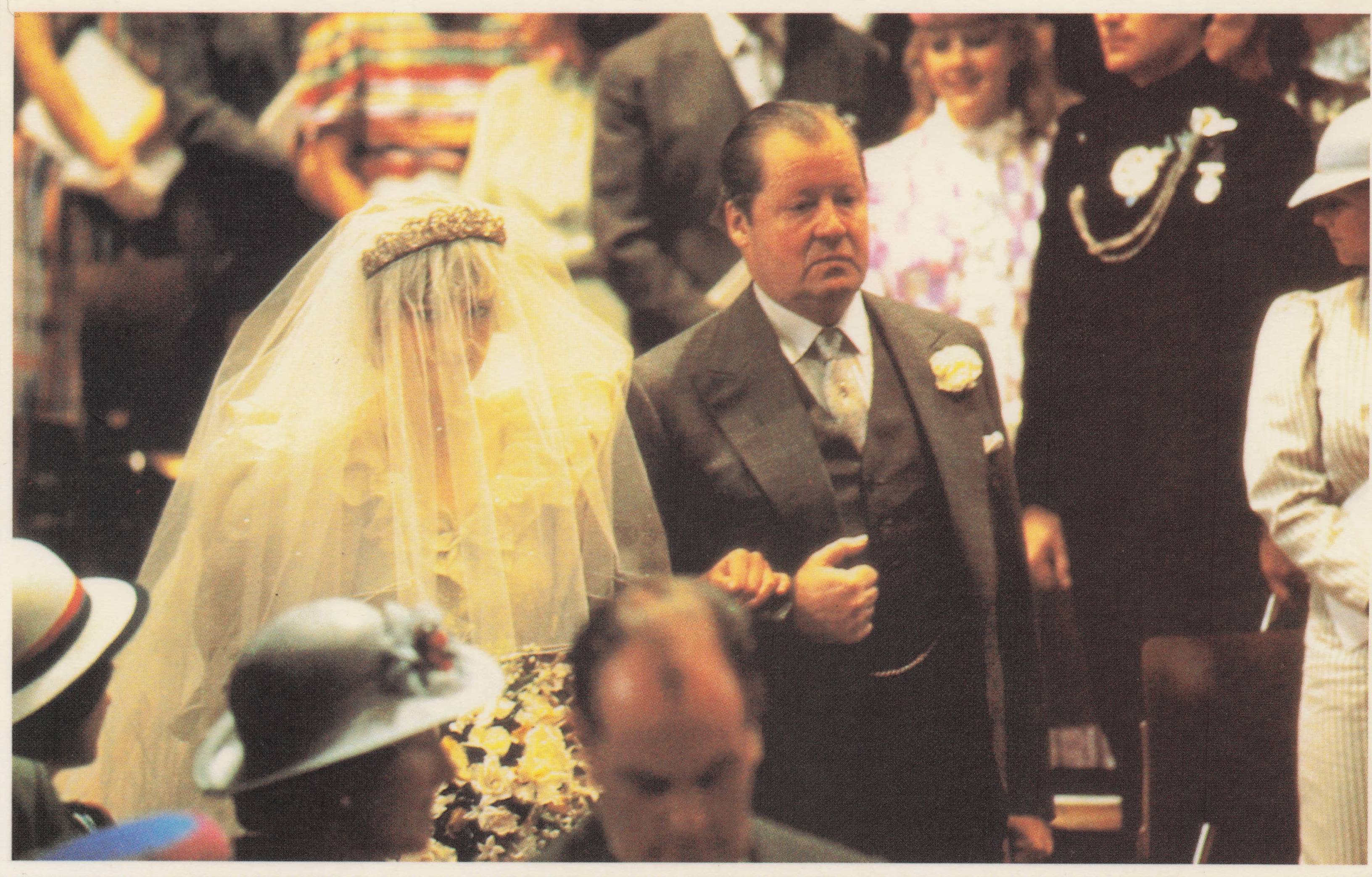 Princess Diana & Father Earl Spencer Escort Royal Wedding 1981 Photo Postcard