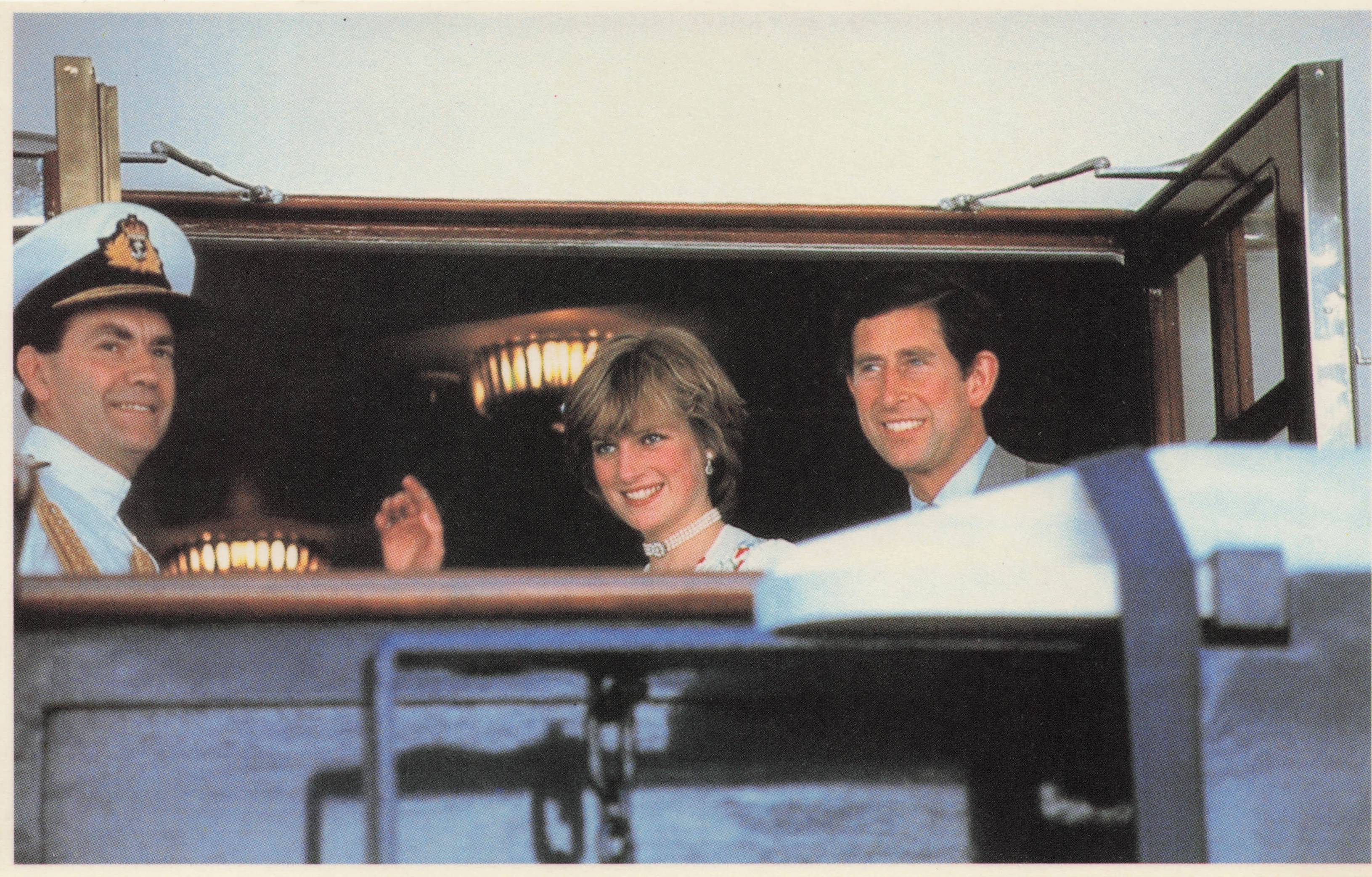 Britannia Yacht Cruise Prince Charles Princess Diana Royal Wedding 1981 Postcard