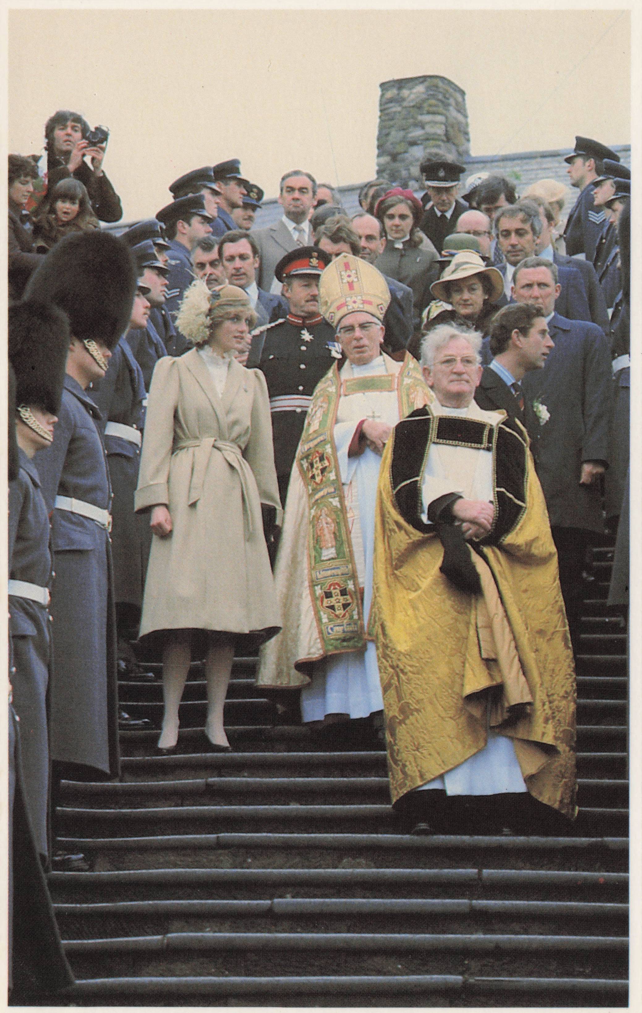 Welsh Religious Procession Royal Wedding 1981 Priest St Davids Wales Postcard
