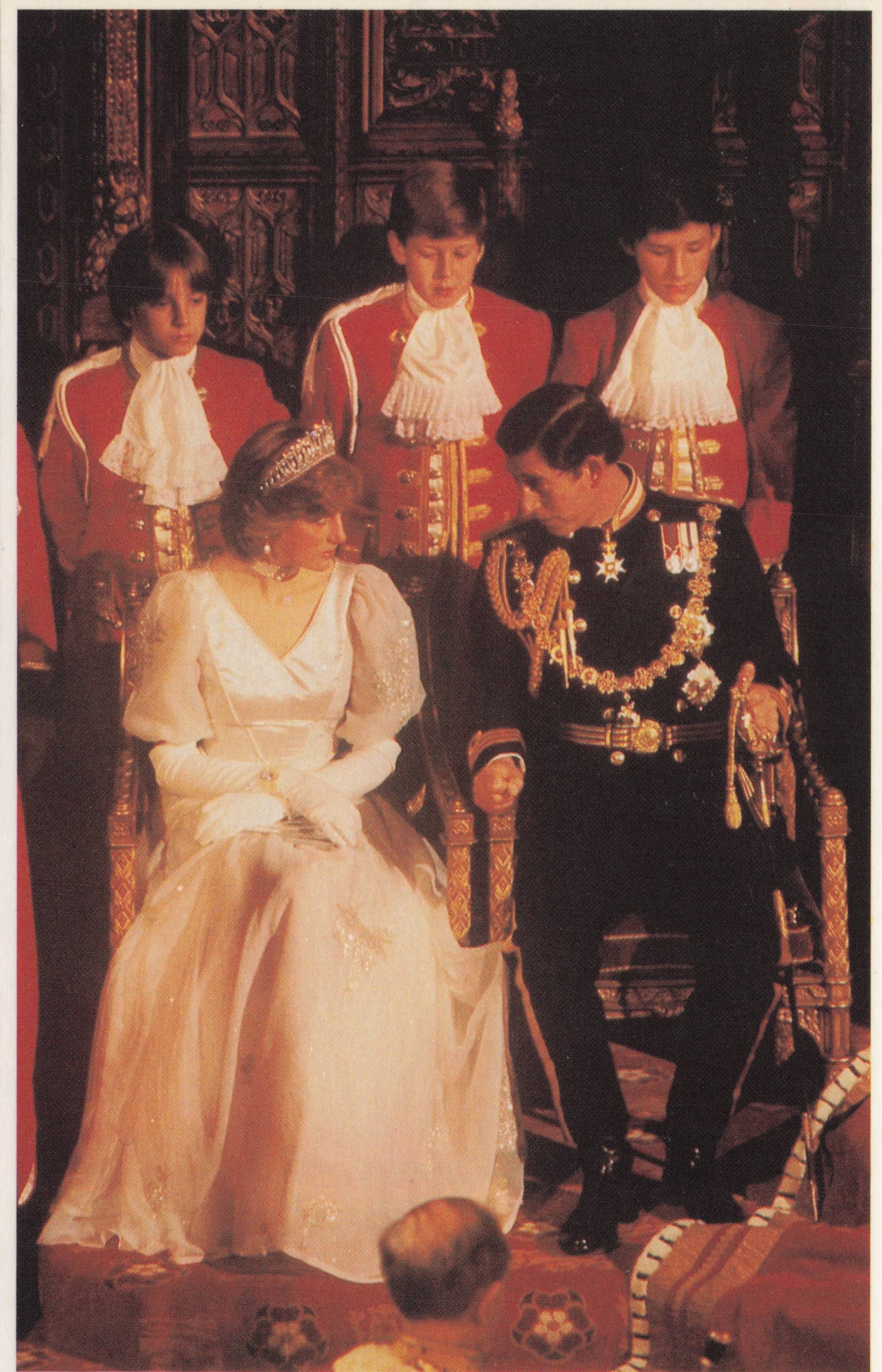 Prince Charles Princess Diana 1981 Royal State Opening Of Parliament Postcard