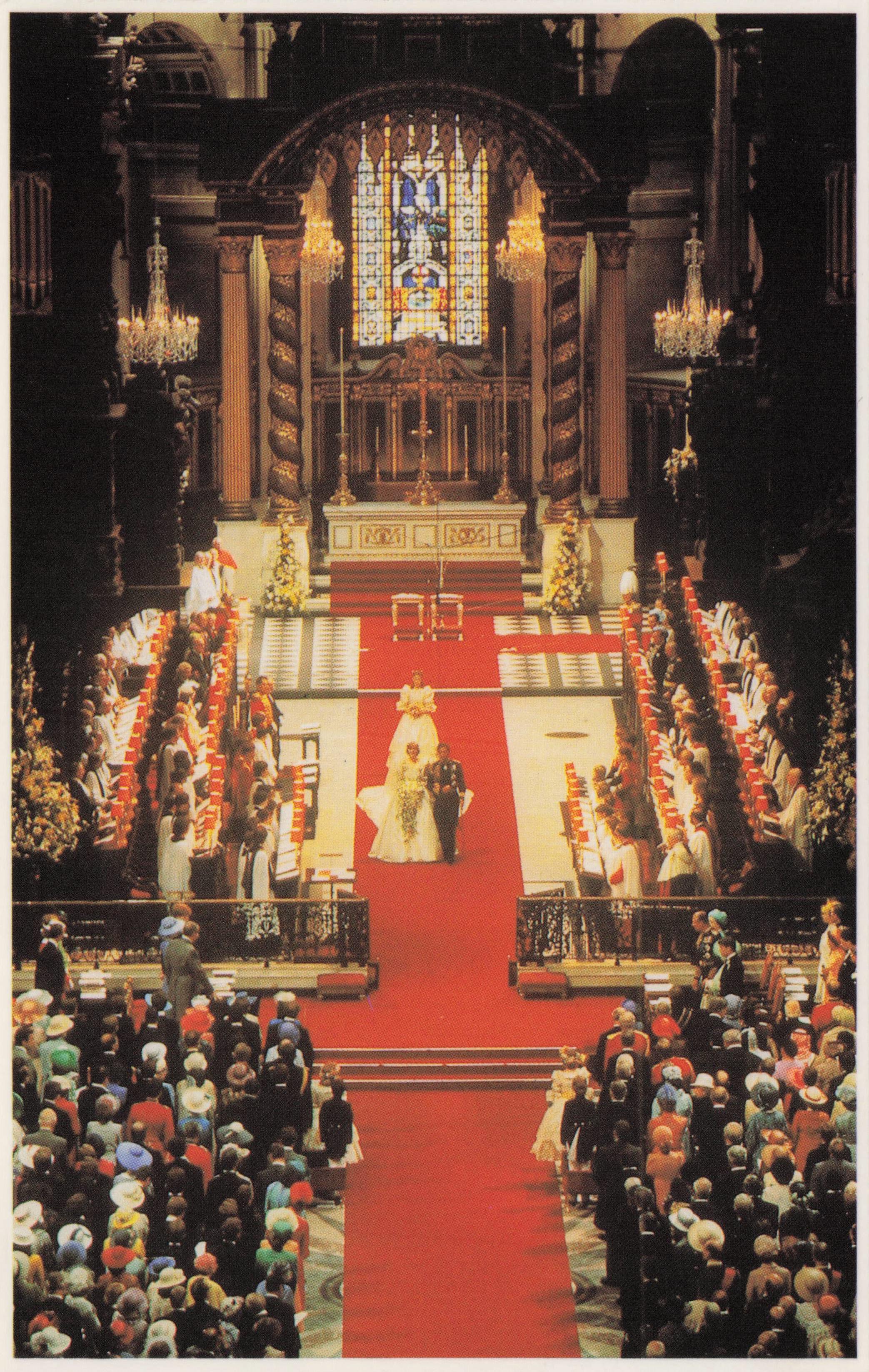 Prince Charles Princess Diana At St Pauls Cathedral Royal Wedding 1981 Postcard