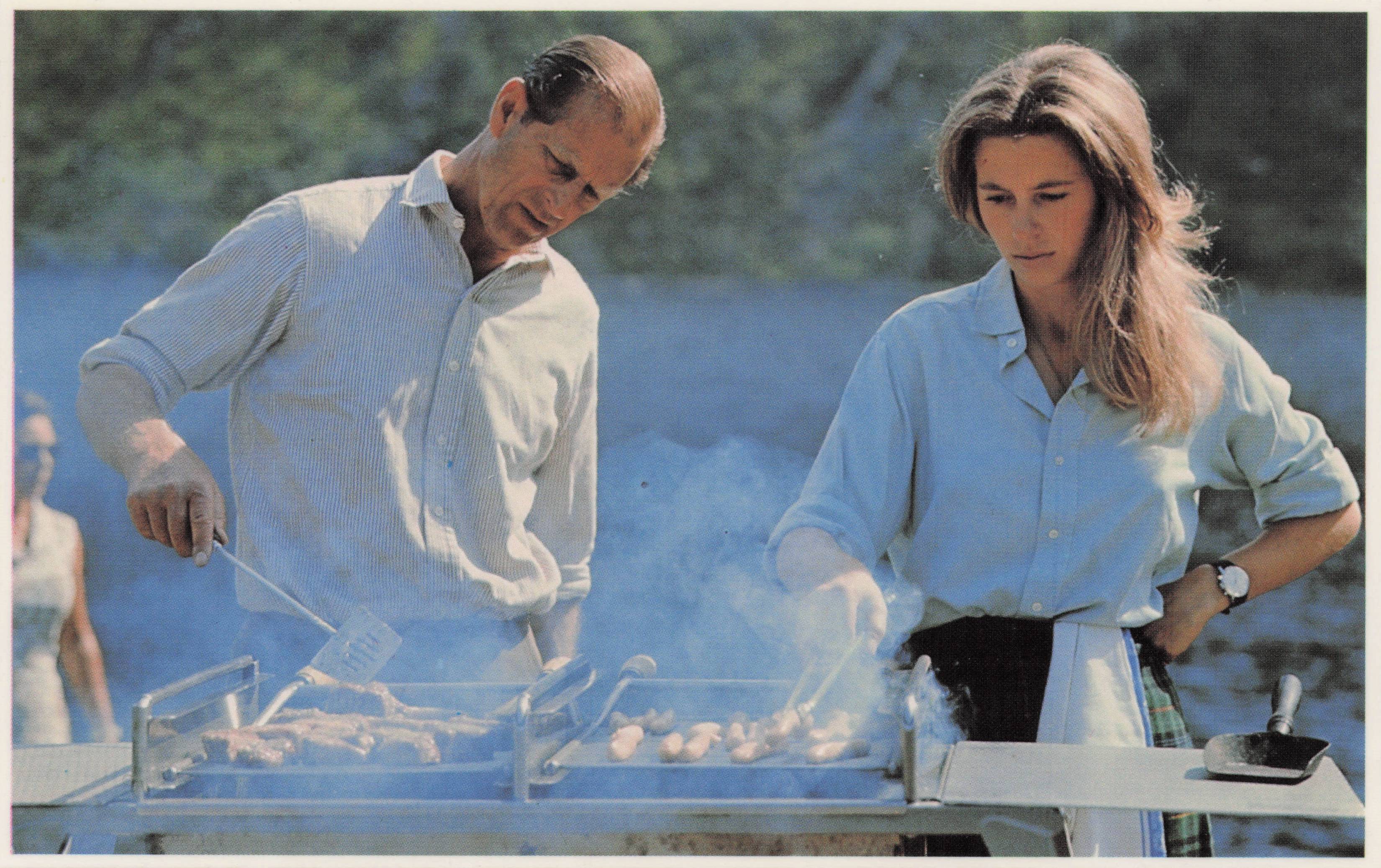 Balmoral Castle 1972 Barbeque Princess Anne Prince Philip Royal Postcard