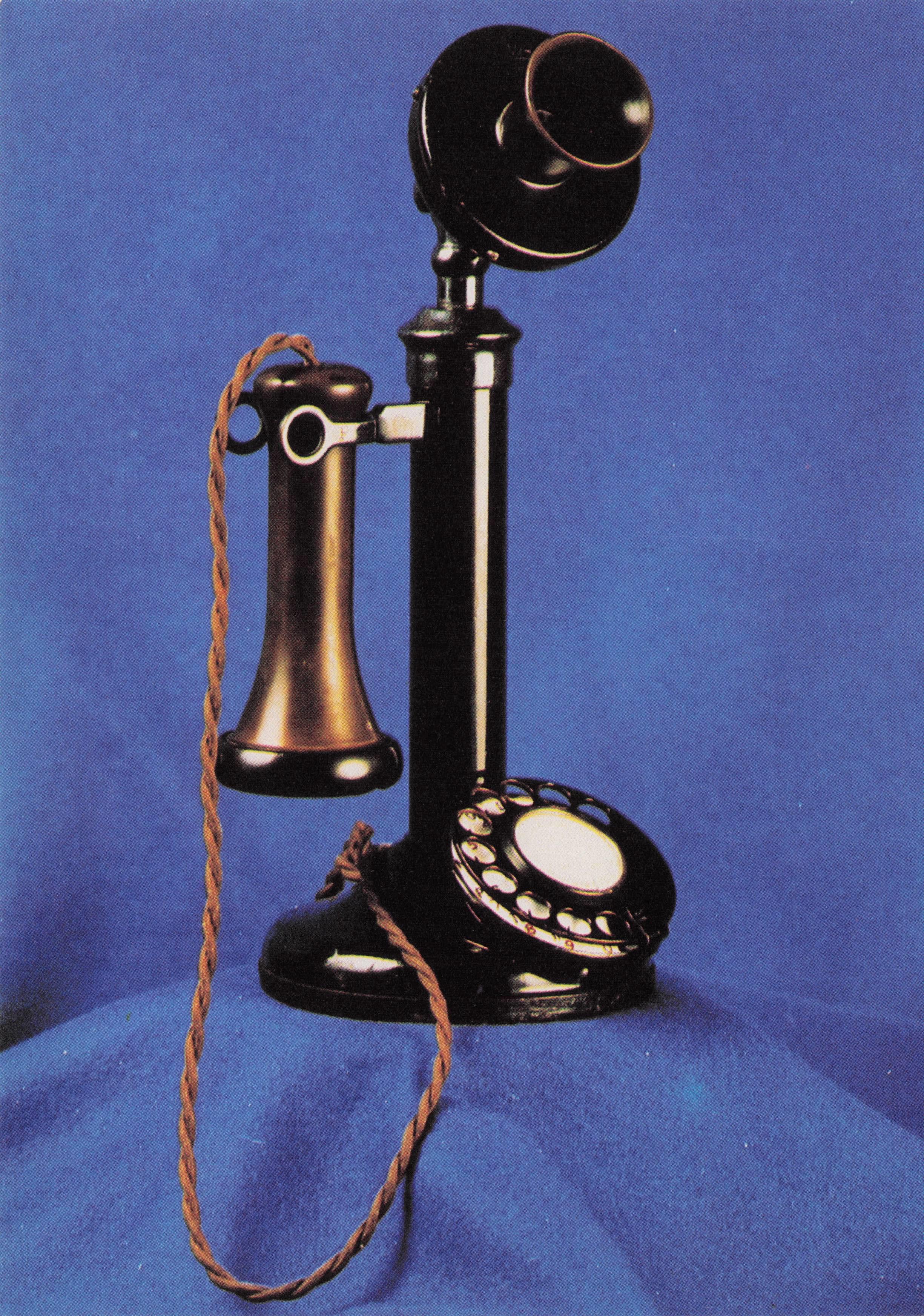 Candlestick Antique 1930s Telephone Postcard