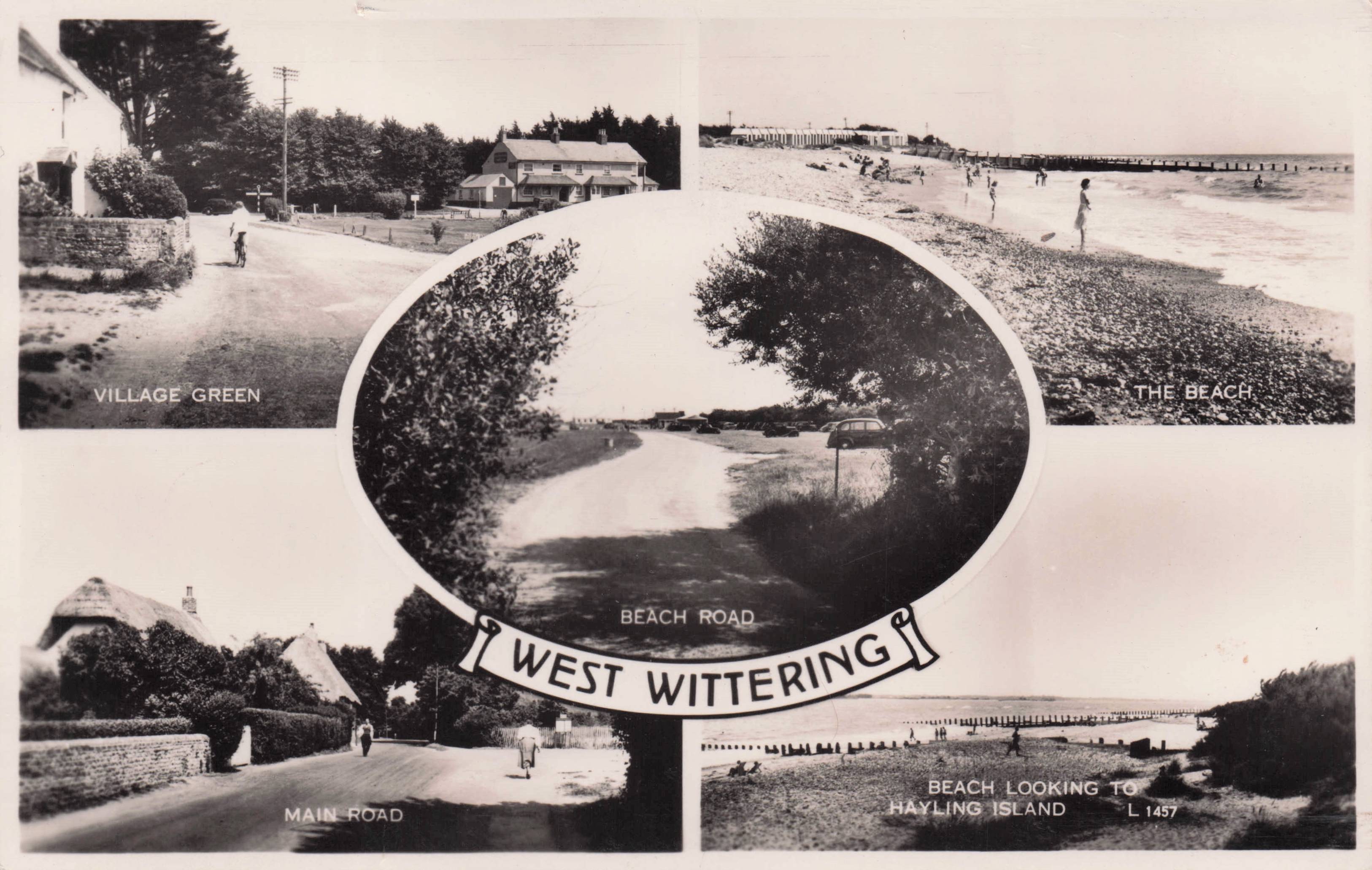 West Wittering Village Green Beach Main Road Sussex Real Photo Old Postcard