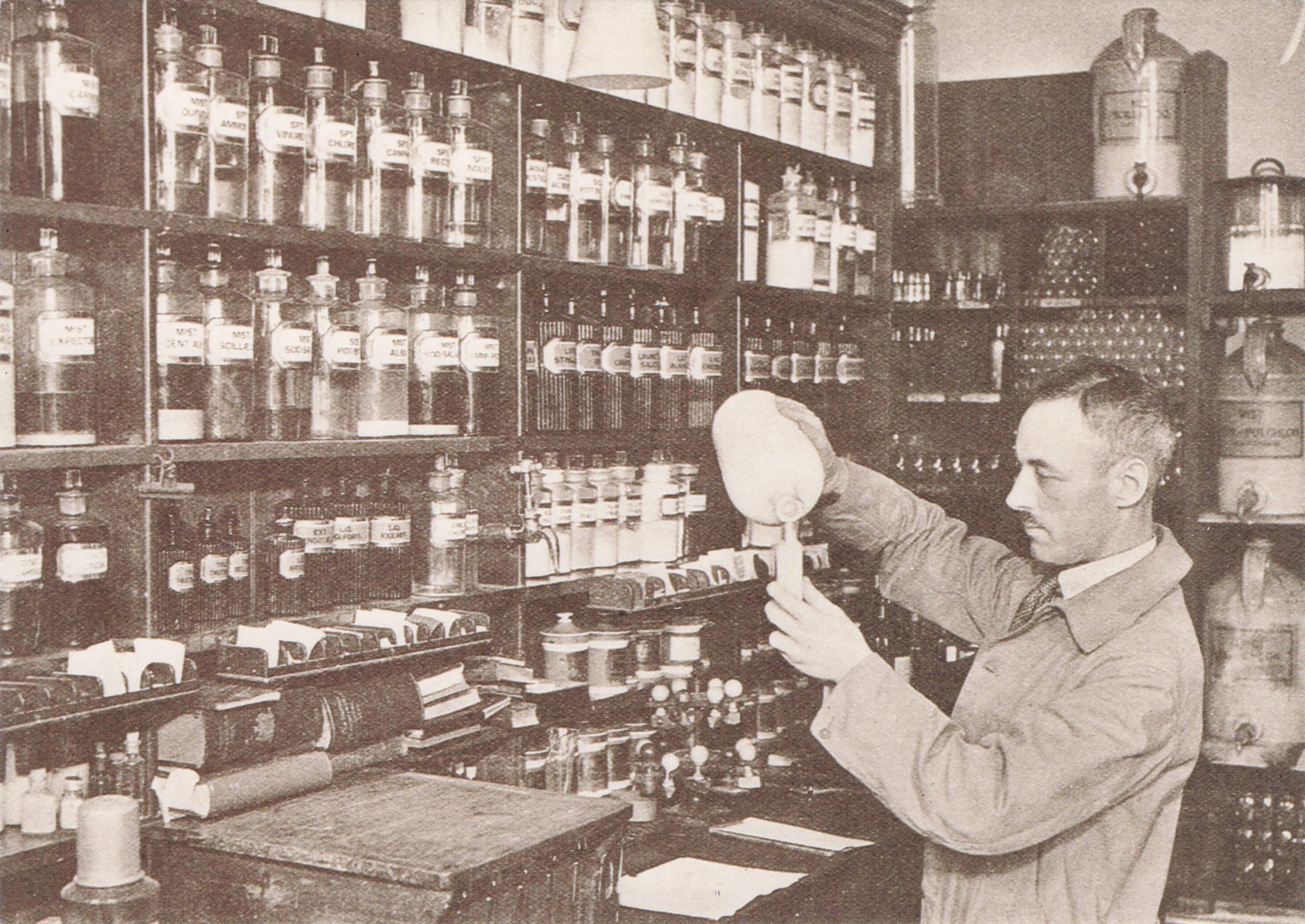 Chemist Old Pharmacist Royal Mail Post Office 1935 St Ives Cornwall Photo Postcard