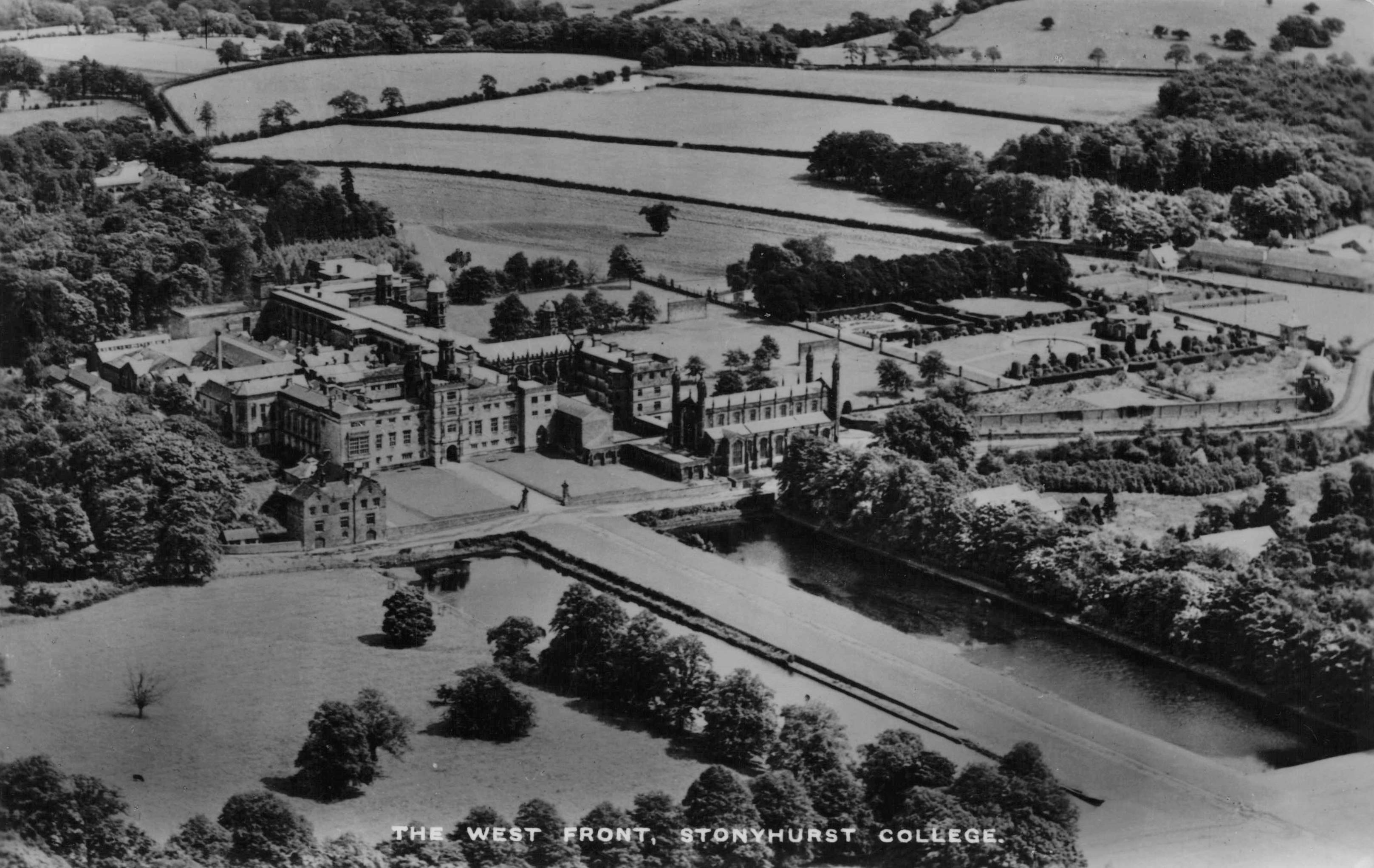 West Front Stonyhurst College Lancashire Rare Aero Real Photo Aerial Postcard