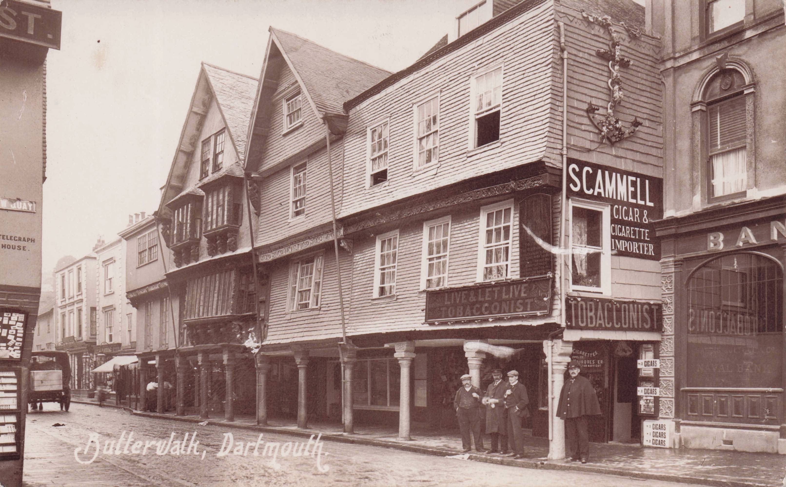Scammell Tobacconist Butterwalk Langmede Dartmouth Devon Real Photo Postcard