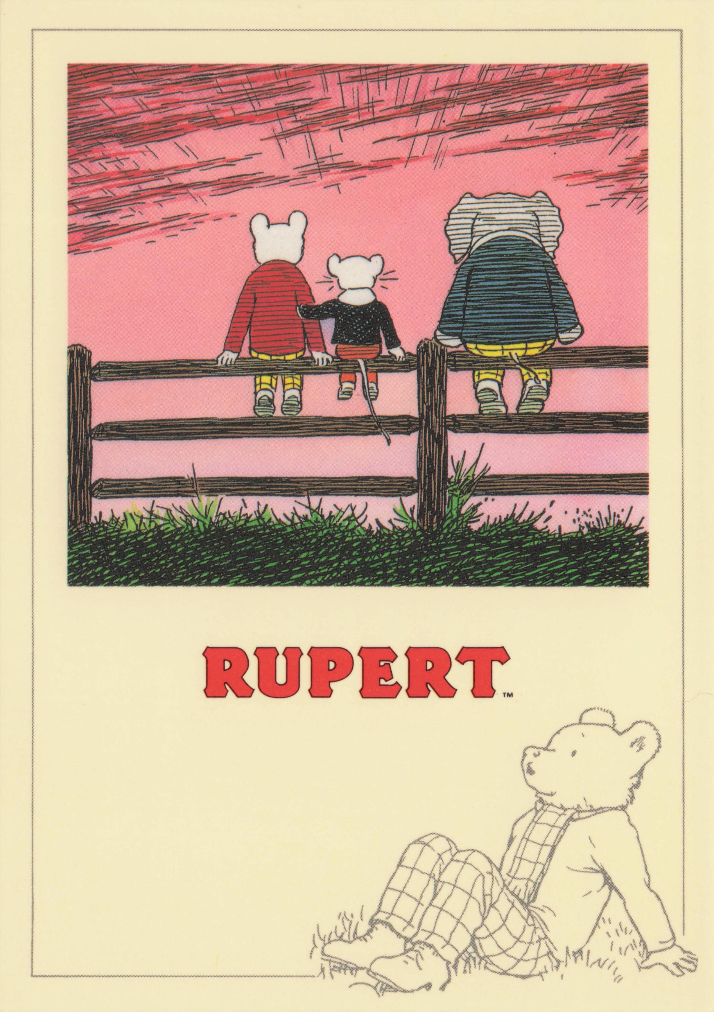 Rupert The Bear Edward & Paper Chase 1938 Book PC774 Postcard