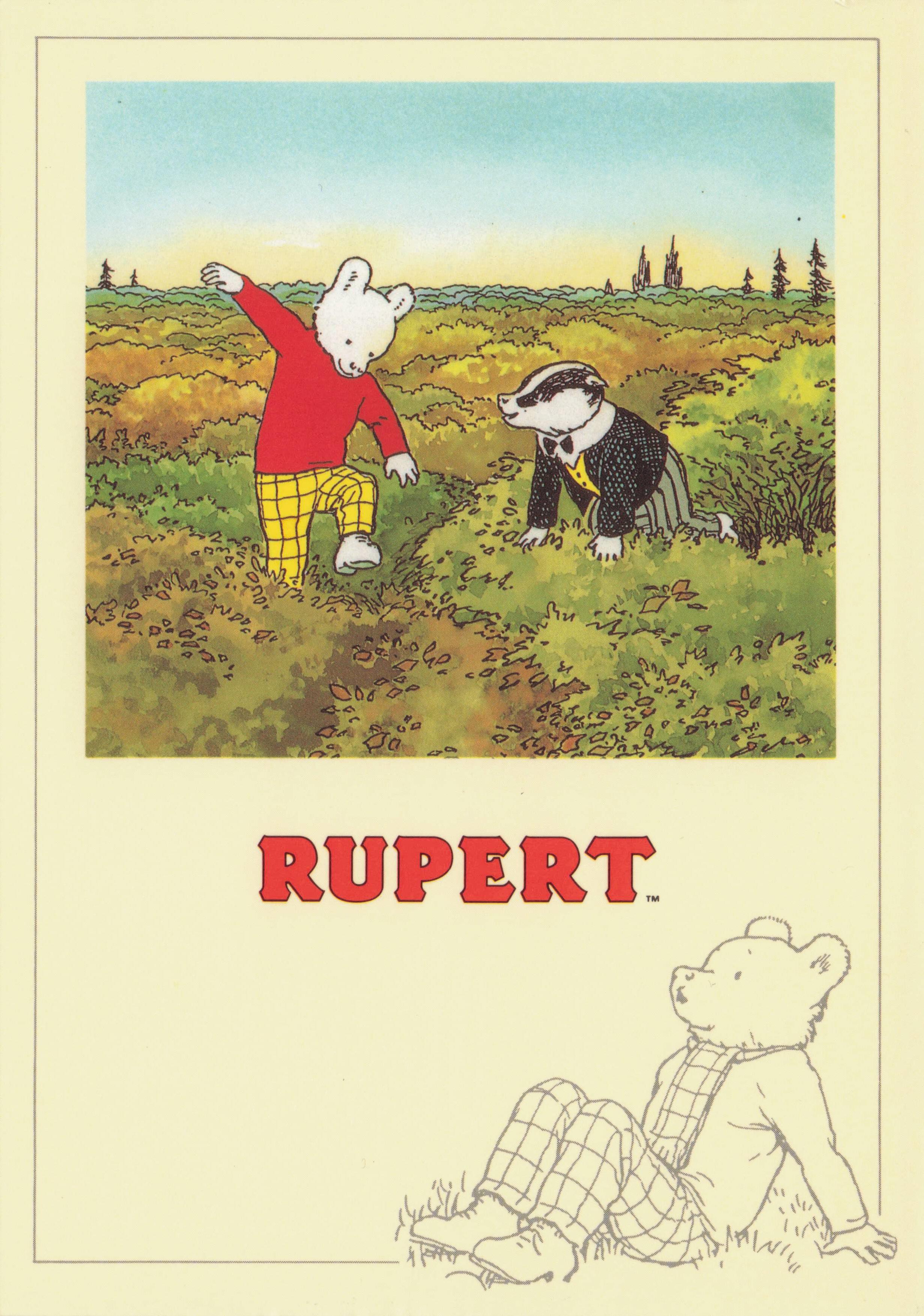 Rupert The Bear And Bill In The Treetops 1938 Book PC775 Postcard