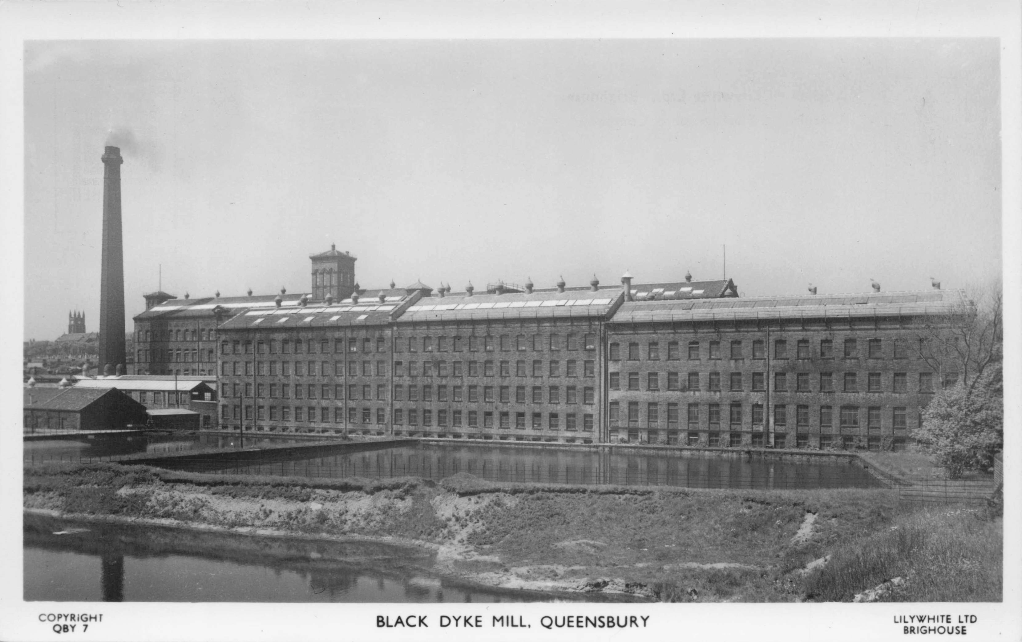 Black Dyke Mill Queensbury Yorkshire Lilywhite Old Rare Real Photo Postcard
