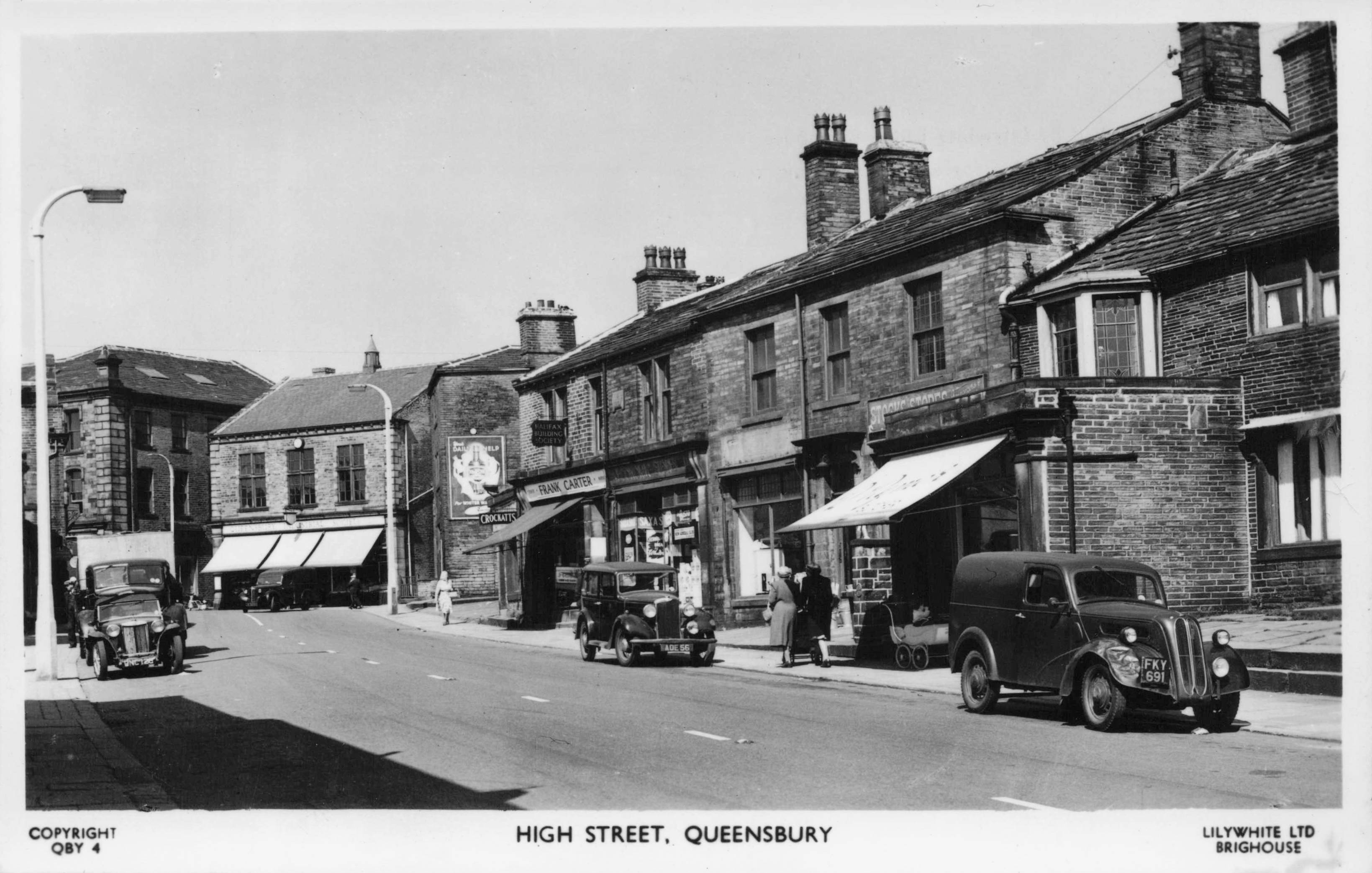 High Street Queensbury Yorkshire Lilywhite Real Photo Postcard