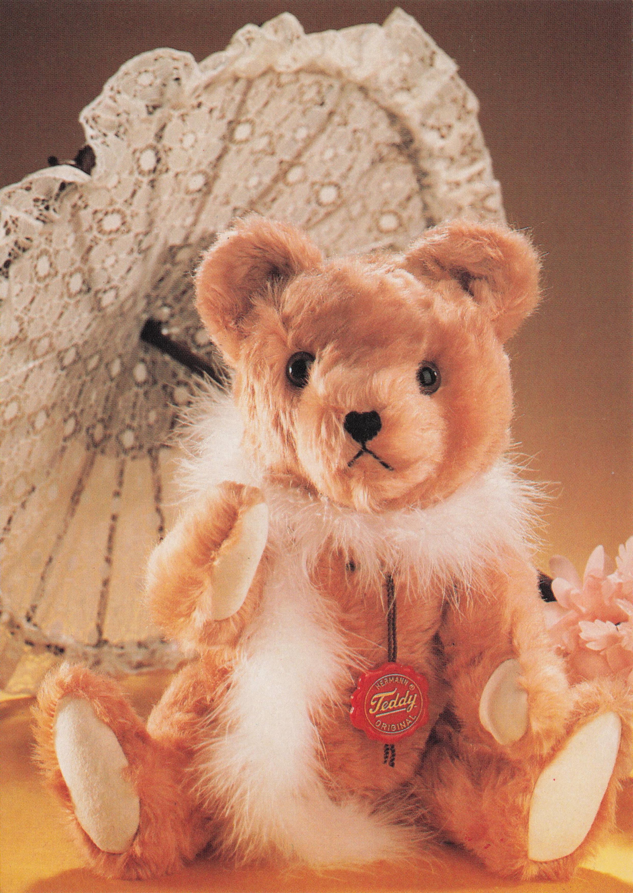 Posh Lady Prize Winning Competition Teddy Bear Umbrella Medal Badge Postcard