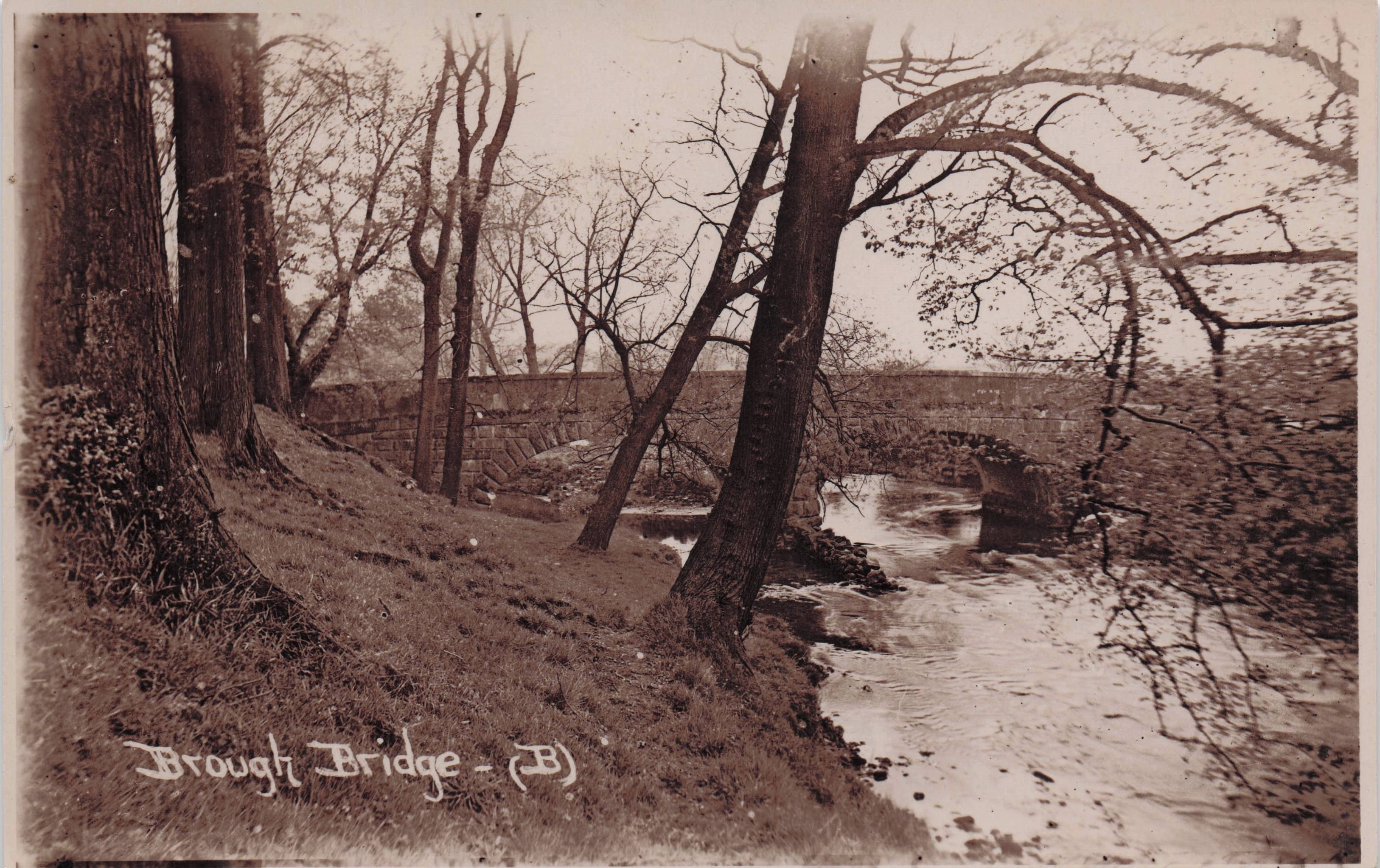 Brough Bridge Sheffield Yorkshire Antique Real Photo Postcard