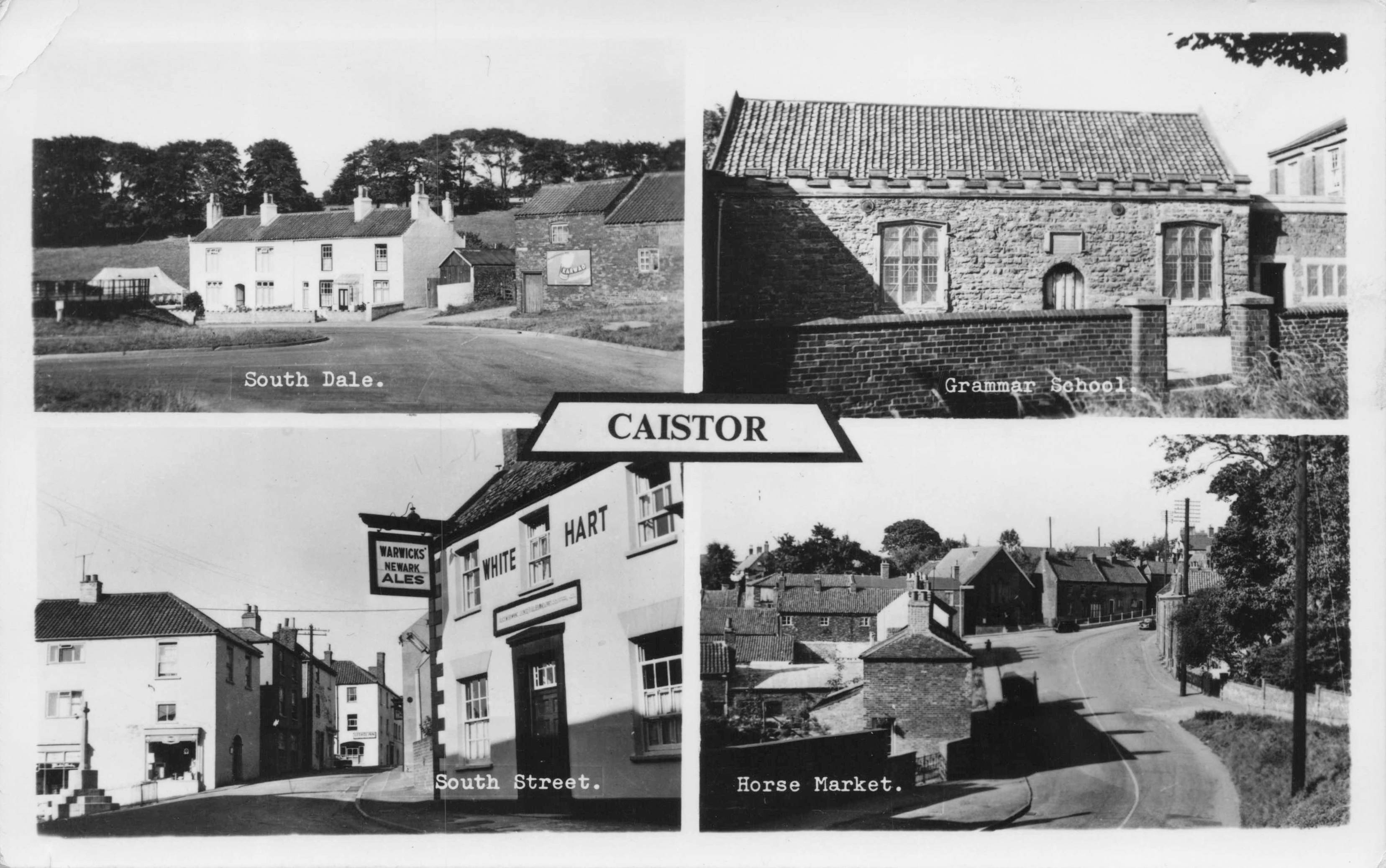 Caistor South Street Horse Market Dale School Pub Lincs Real Photo Postcard