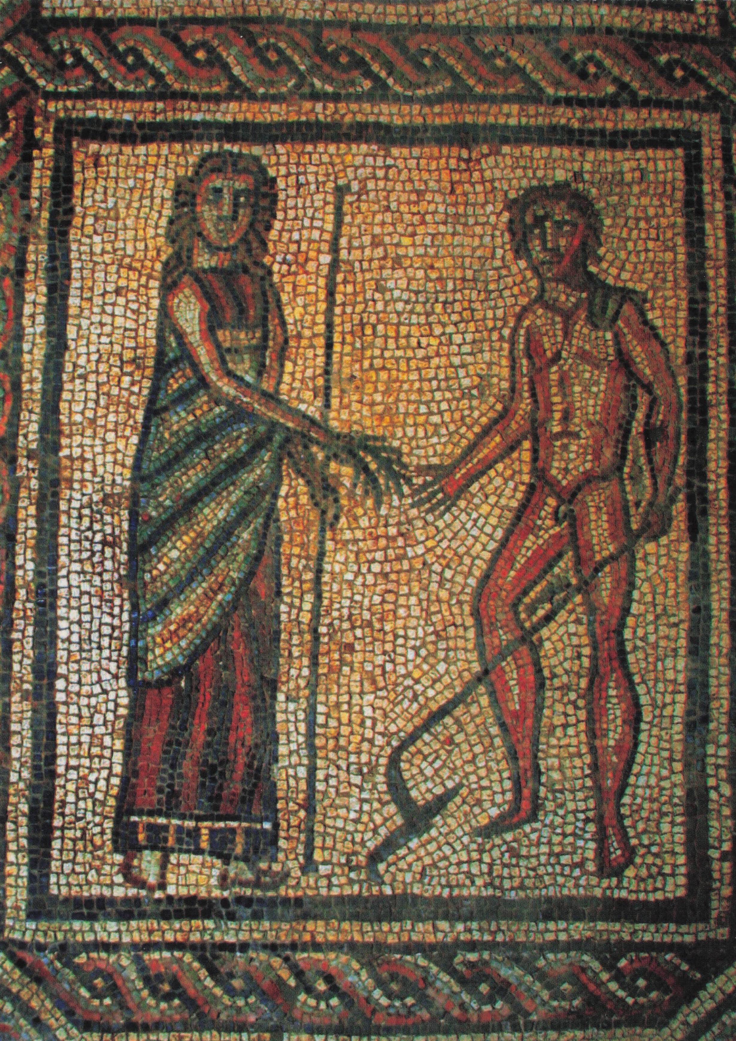 Ceres & Triptolemus Goddess Of Plants Antique Roman Mosiac Brading Villa Postcard