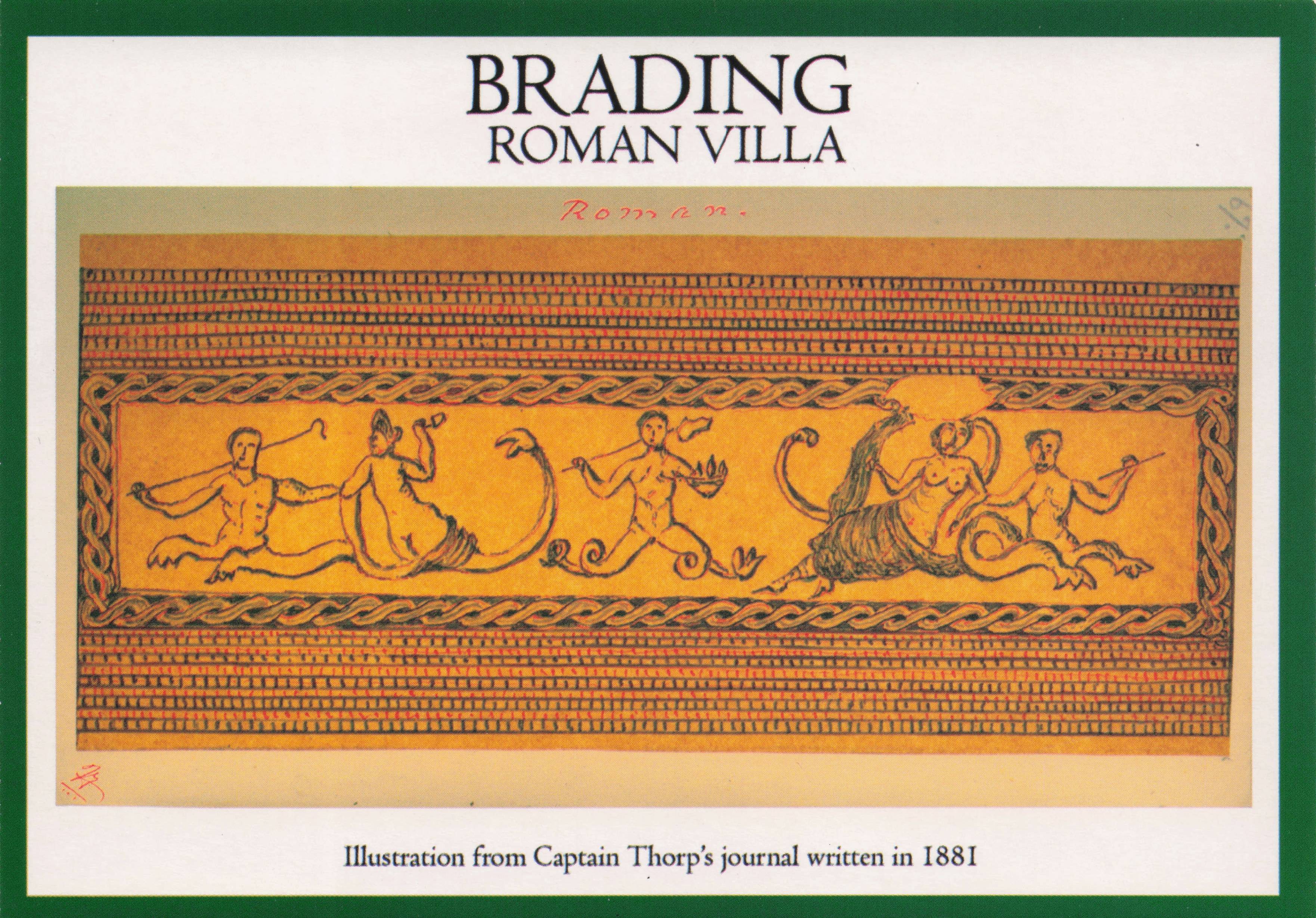 Captain Thorpe's Victorian Journal Written in 1881 Brading Roman Villa Postcard