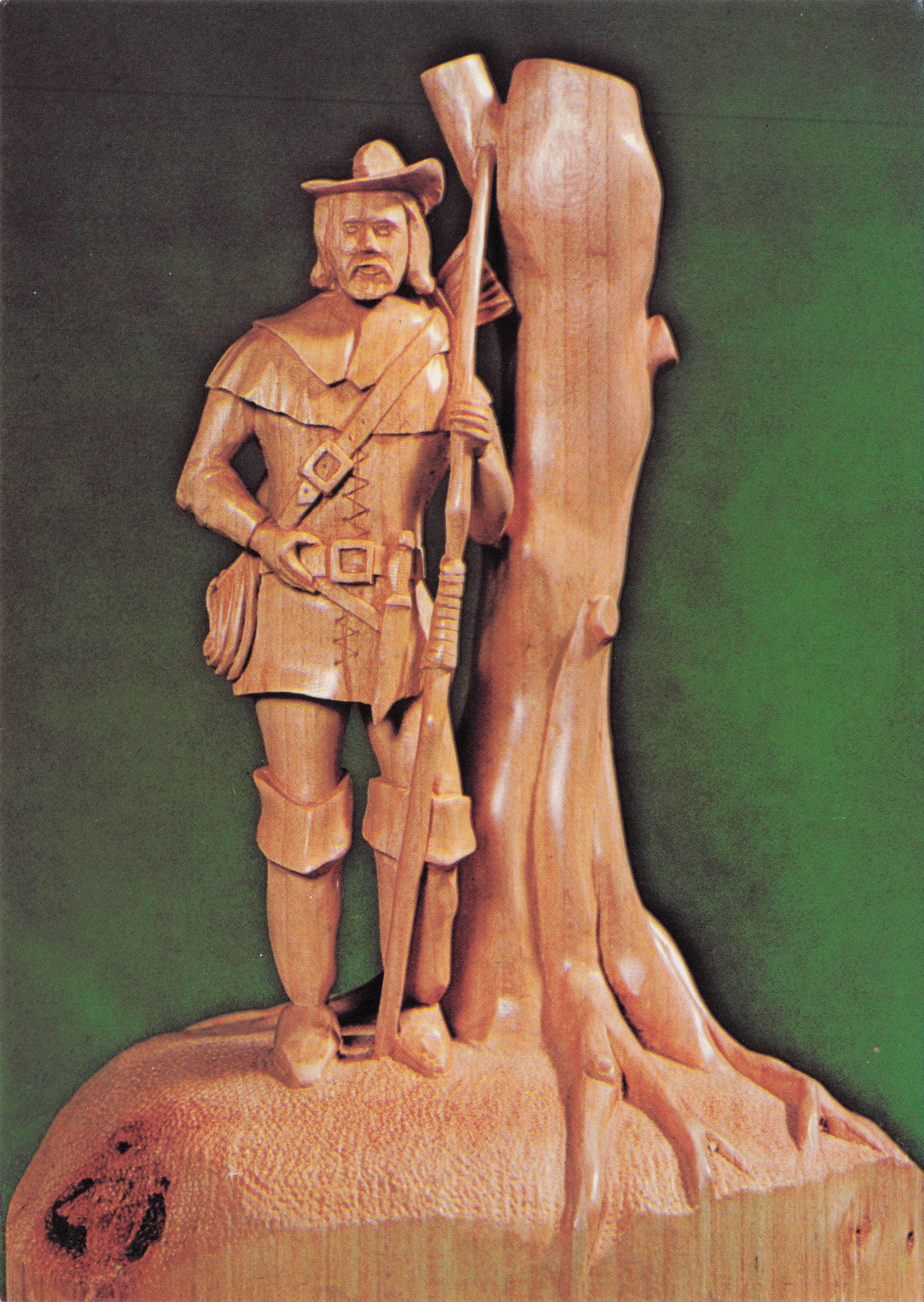 Robin Hood Award Old Model Sculpture Sherwood Forest Rotary Club Postcard