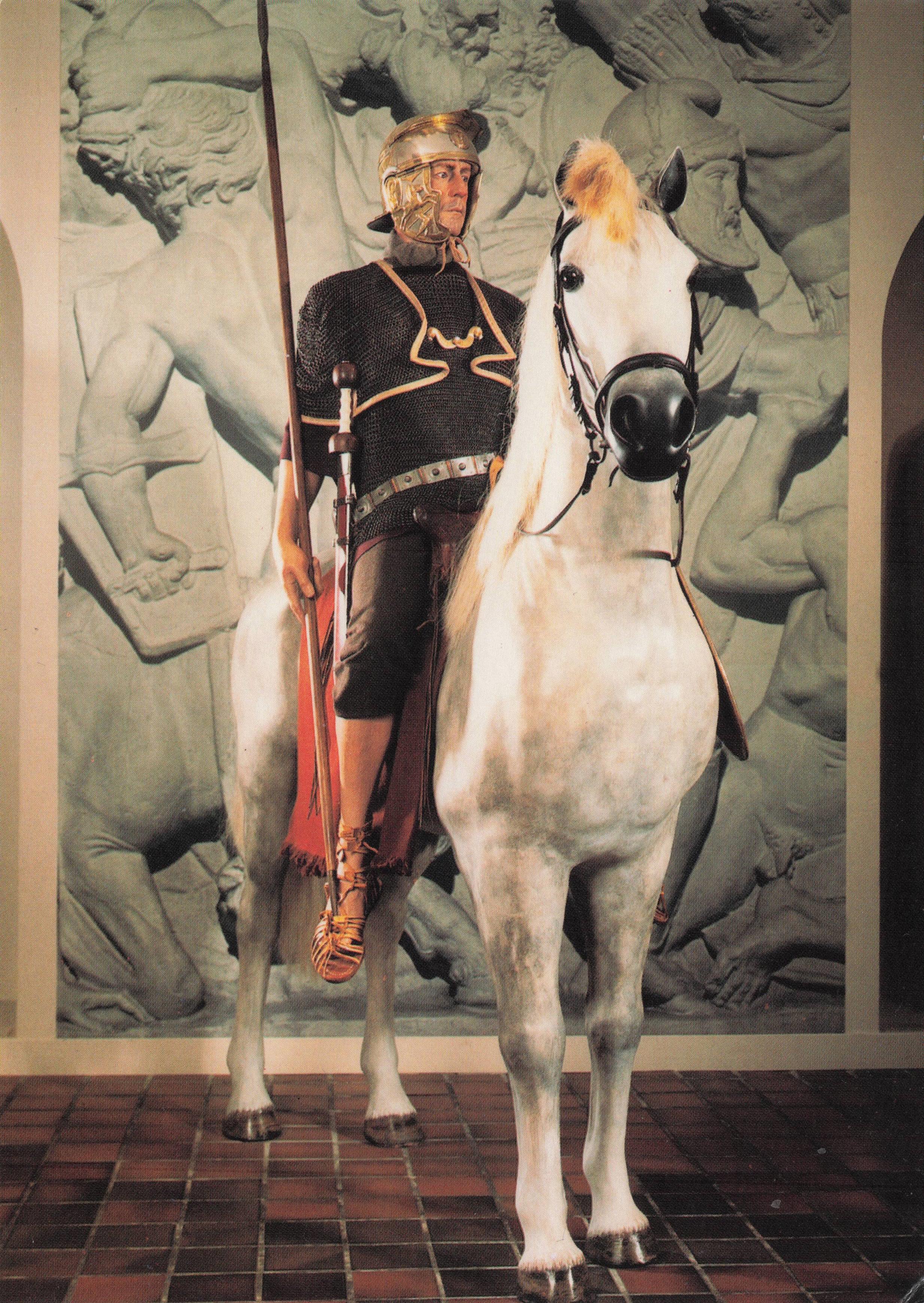 Roman Cavalryman Soldier Uniform Waxwork Rare Museum Postcard