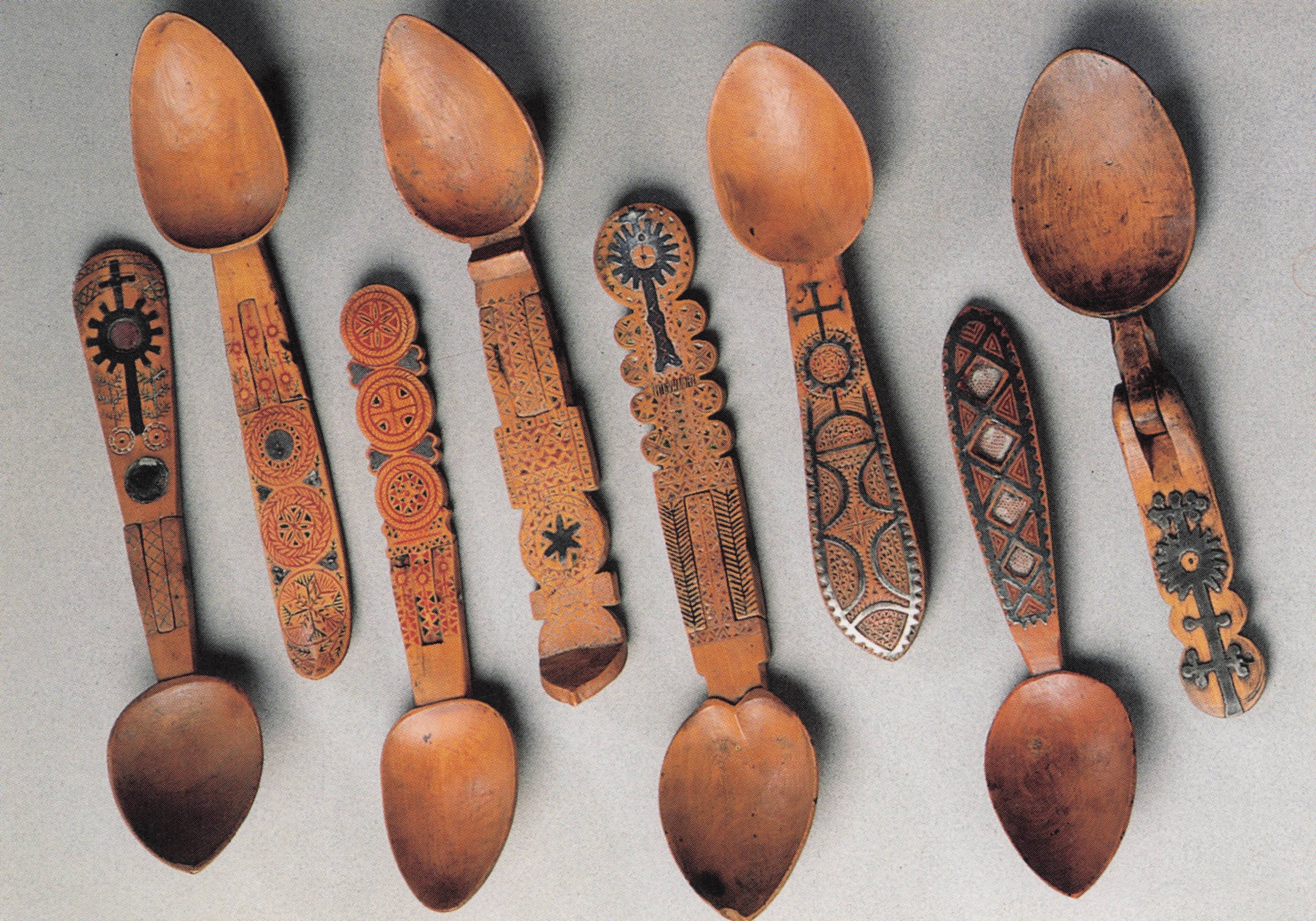 Roman Antique Rome Wooden Spoon Food Cutlery Wood Carvings Postcard