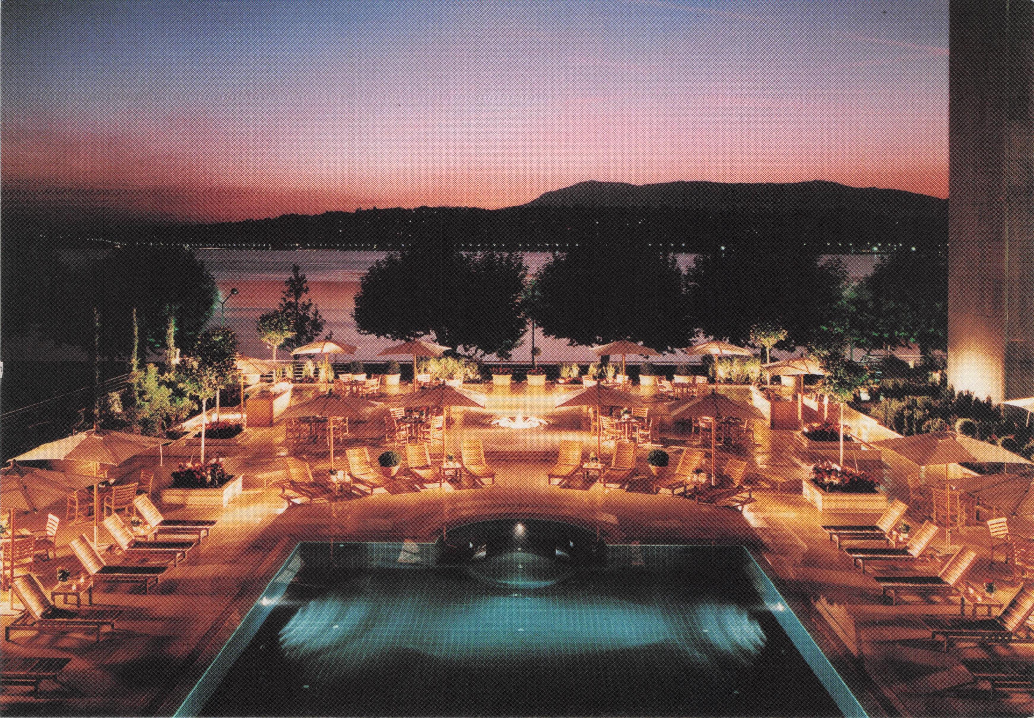 Hotel President Wilson Geneve Luxury Golden Swimming Pool Switzerland Postcard