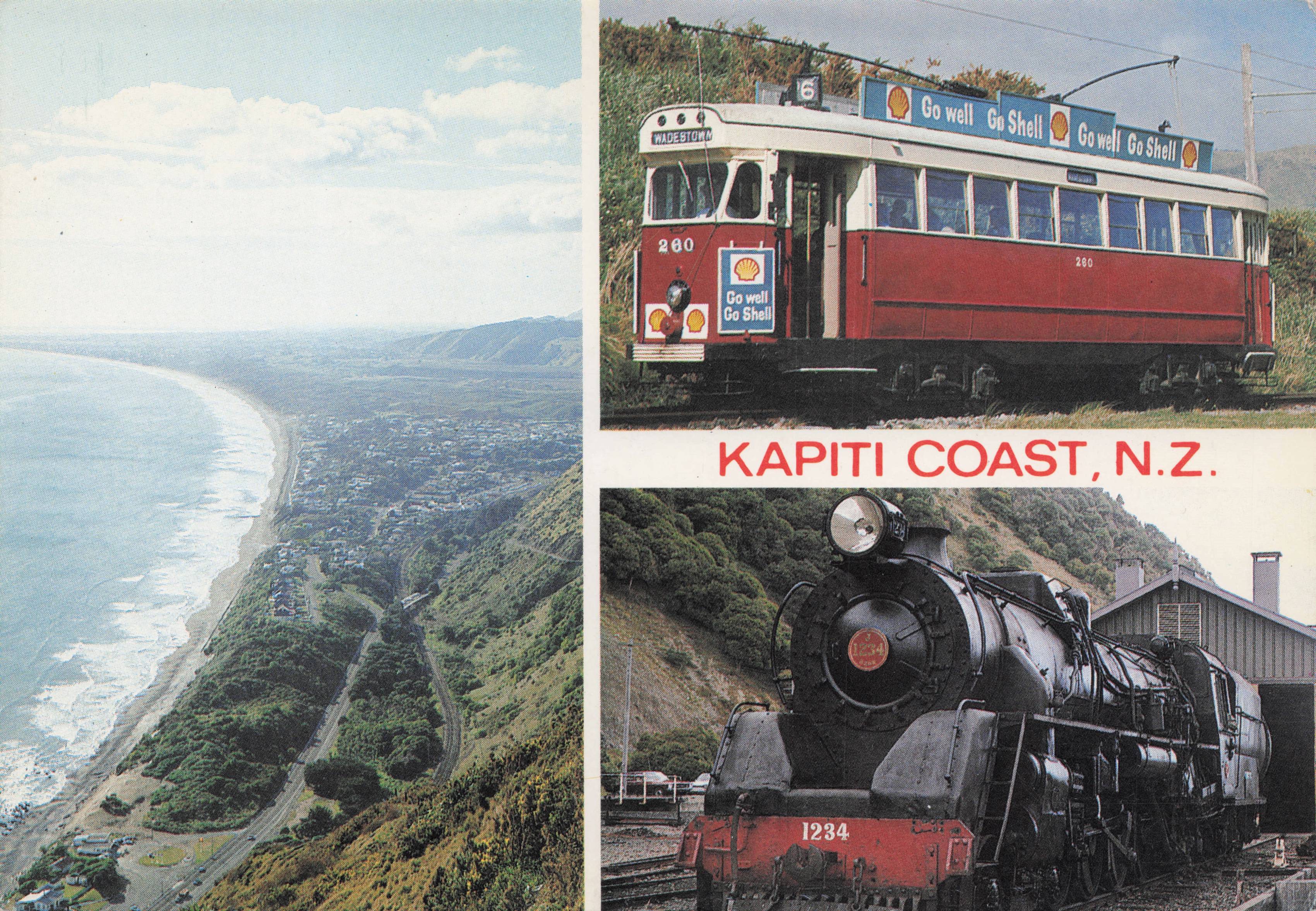 Kapiti Coast New Zealand Train Railway Bus Coach Postcard