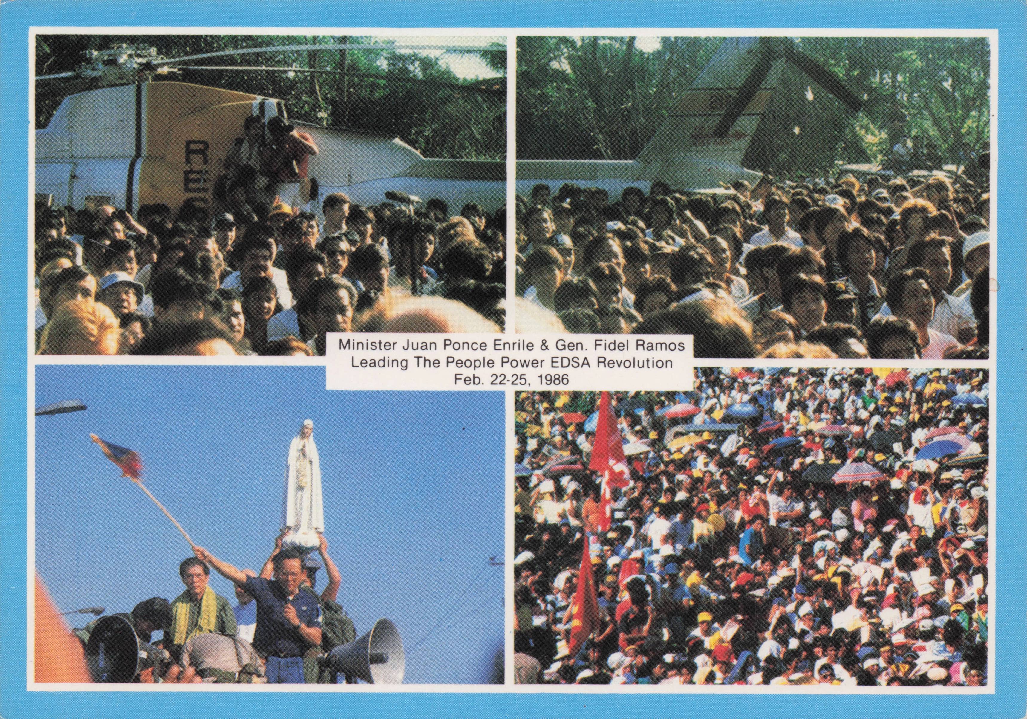 Peaceful Revolution People & Prayer Phillipines 1986 Procession Postcard