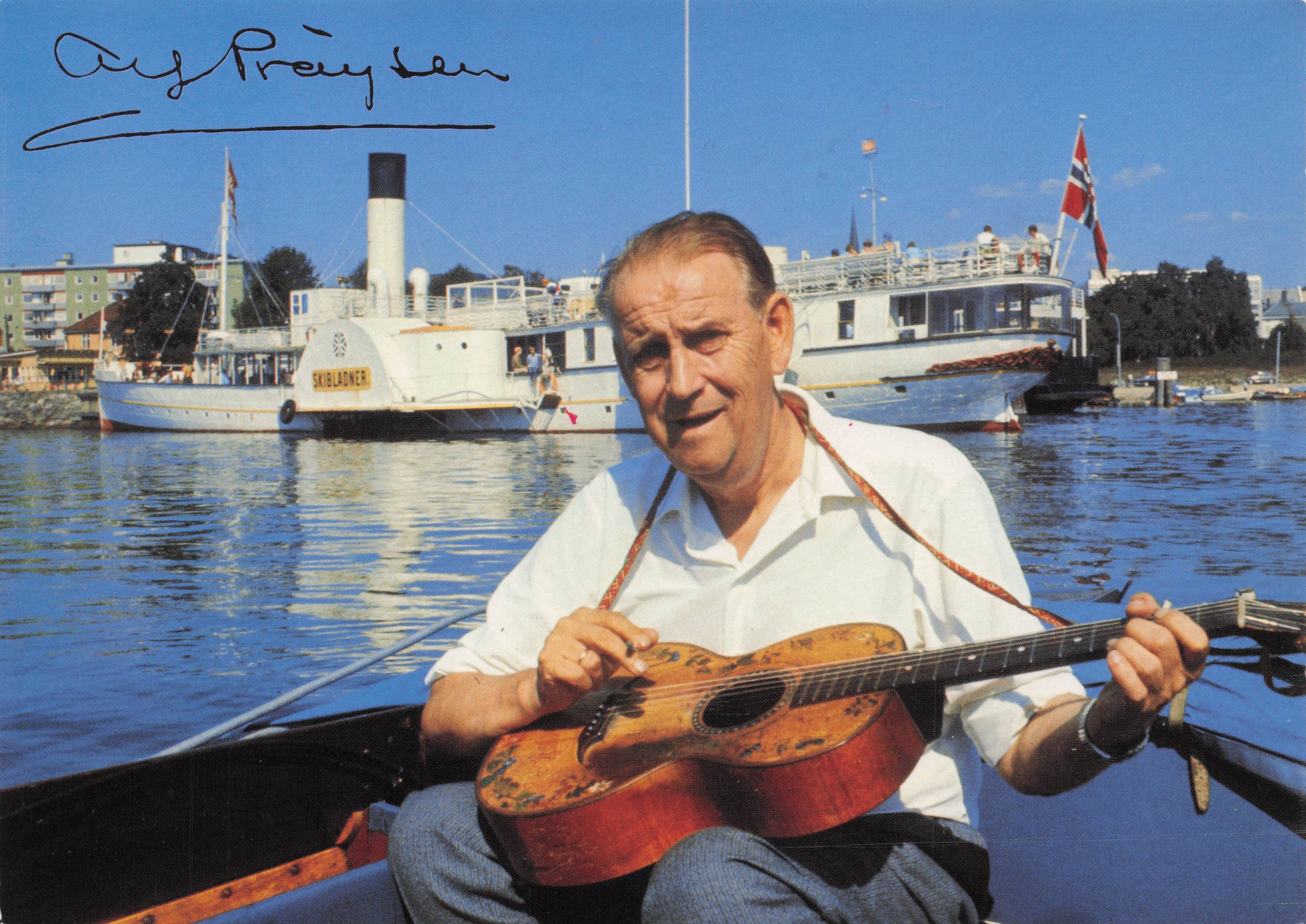 Alf Proyson Norway Artist Musician Book Author Poet Hand Signed Postcard