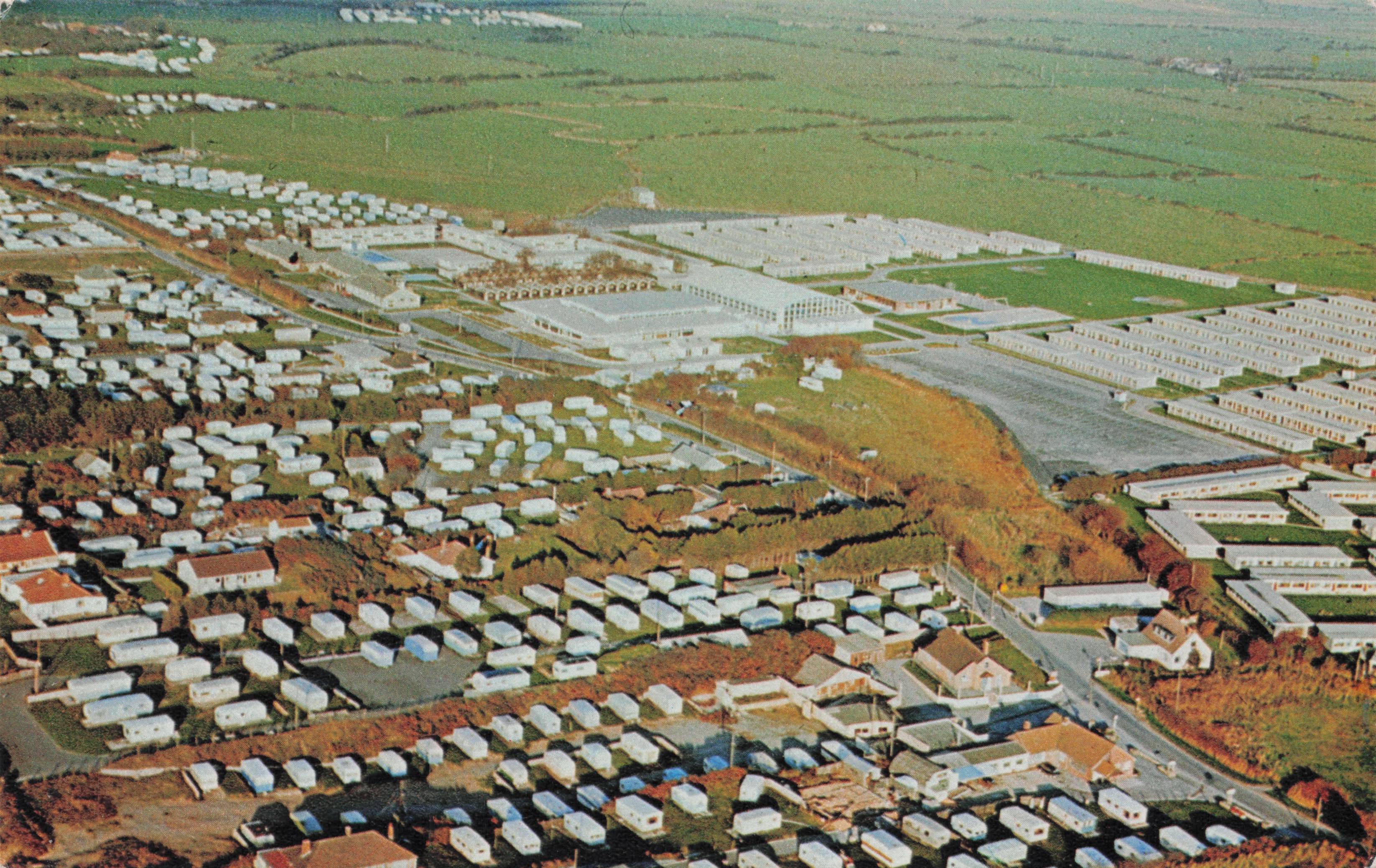 Caravan Park Site Brean Somerset Stunning Vintage Aerial 1970s Postcard