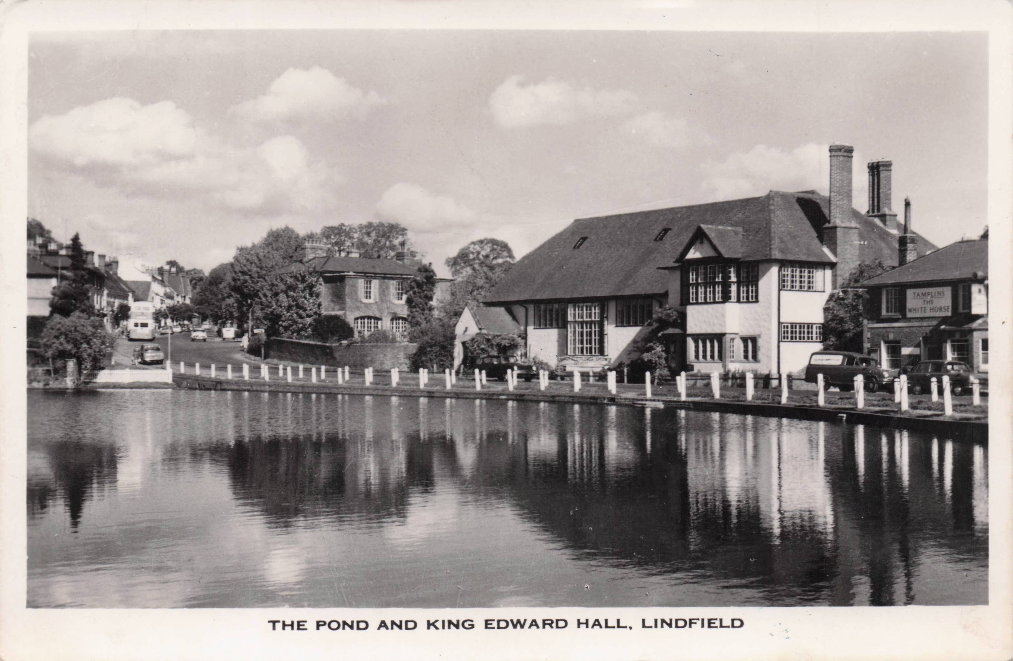 King Edward Hall Lindfield Sussex By Pond River Rare Old Real Photo Postcard