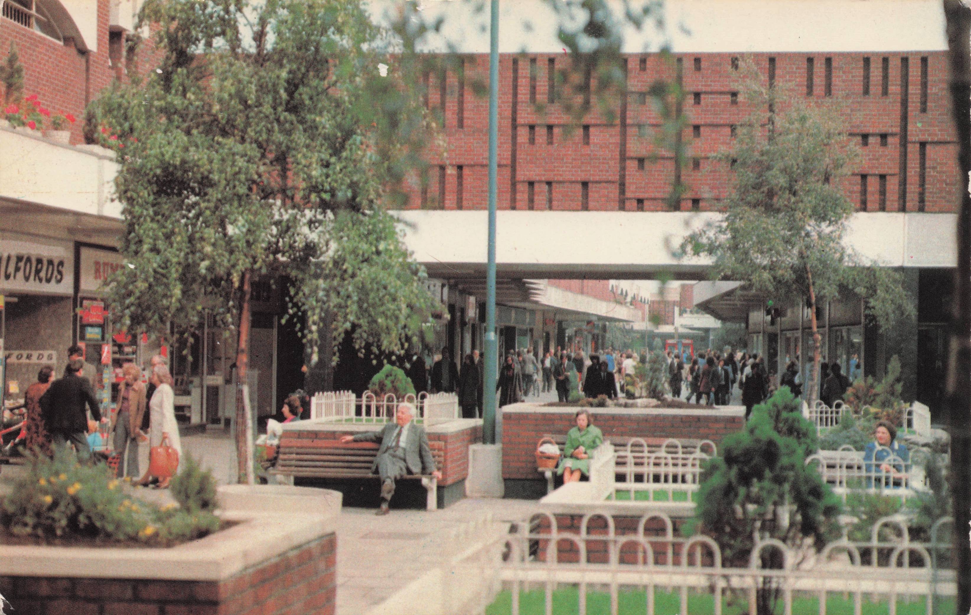 Riverhead Shopping Centre Grisby Rumbelows TV Rentals Shop Vintage Postcard