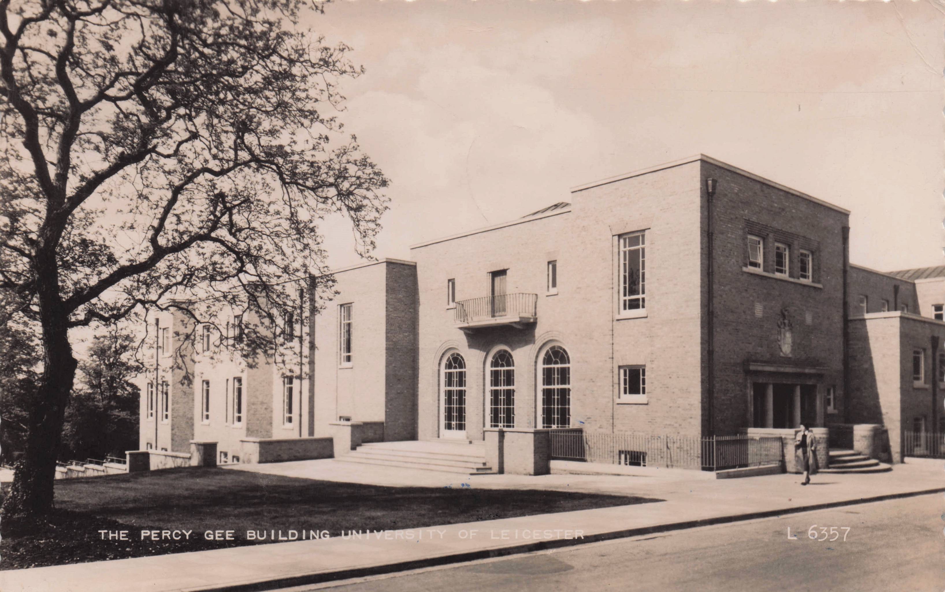 The Percy Gee Building University Of Leicester Real Photo Vintage Postcard