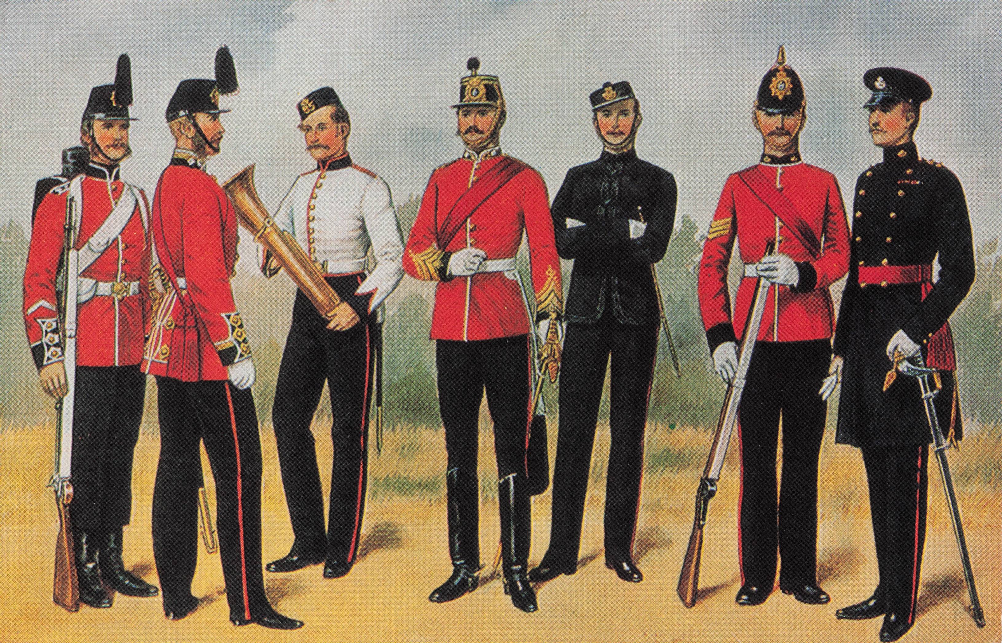 Kings Shropshire Light Infantry 1865 Military Uniform Parade Postcard