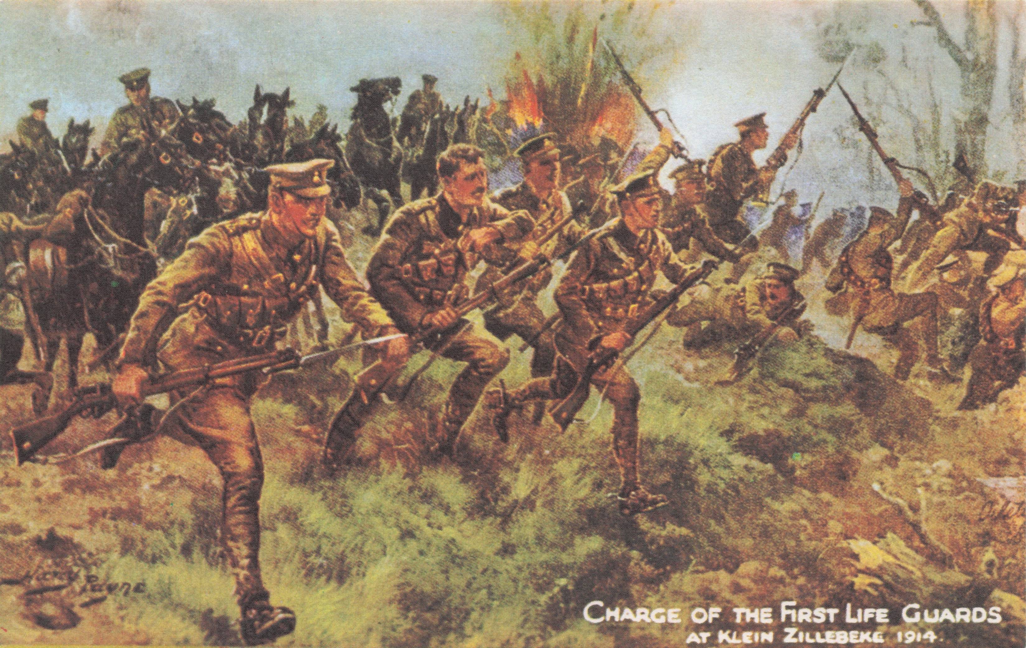 Charge Of The 1st Light Guards Tucks Oilette Harry Payne Old Military Postcard