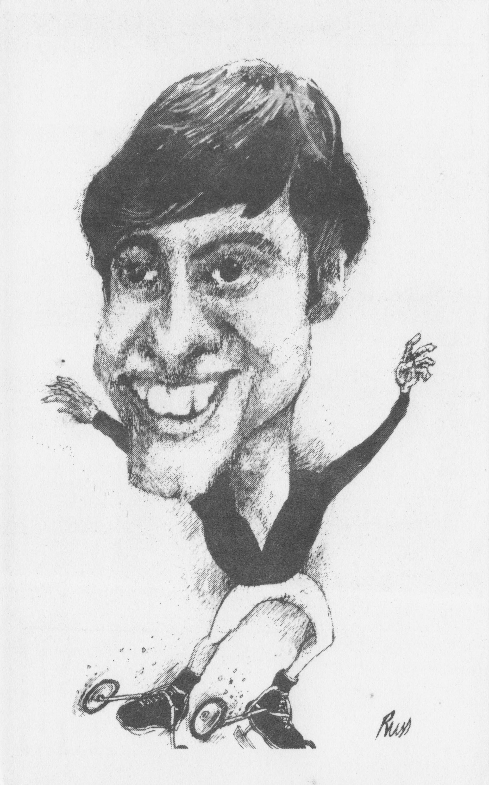 Robin Cousins Ice Skating Comic Limited Edition Art Painting Skater Postcard