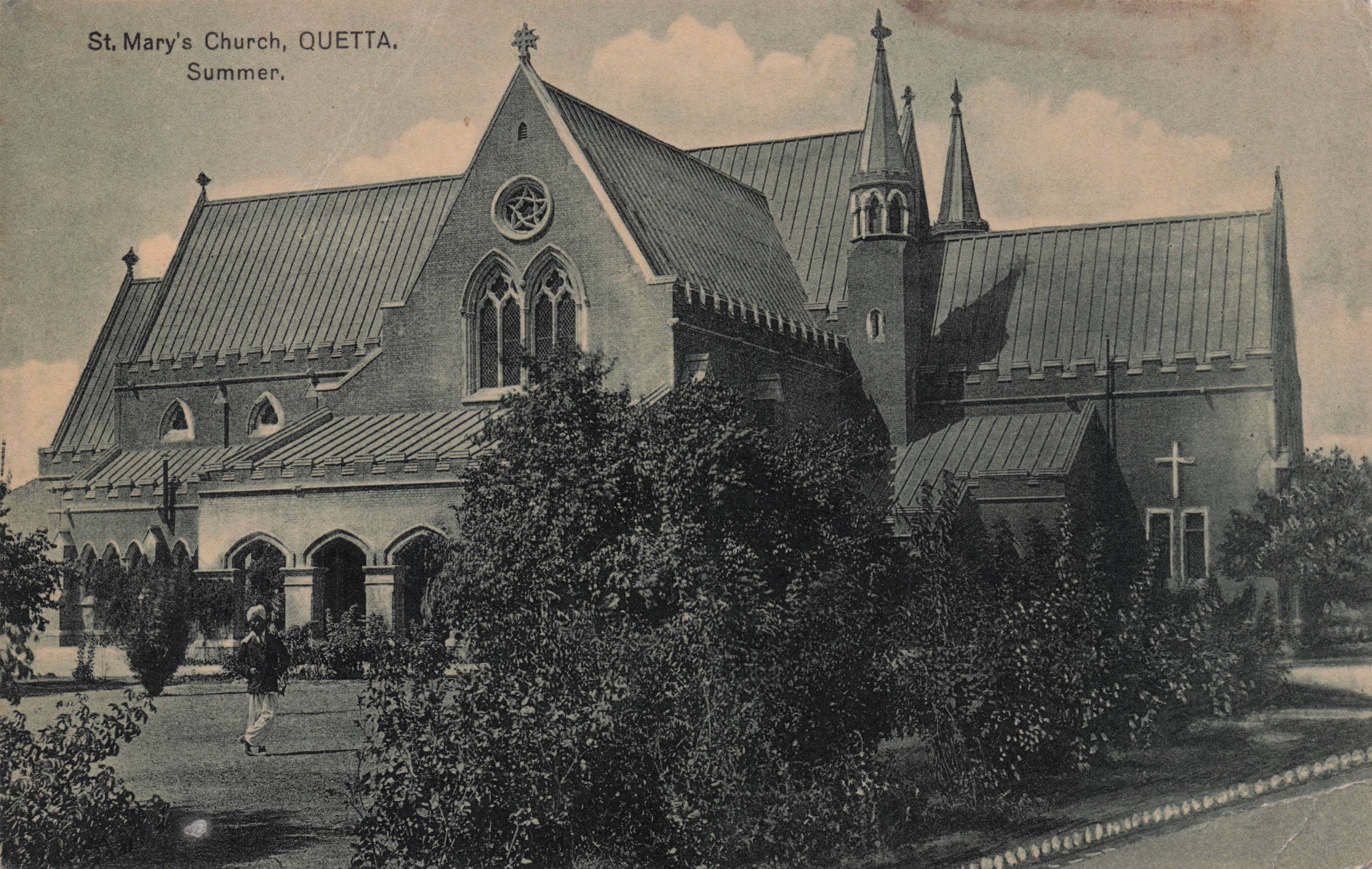 St Marys Church Summer Quetta Pakistan Antique Rai Publishers Postcard