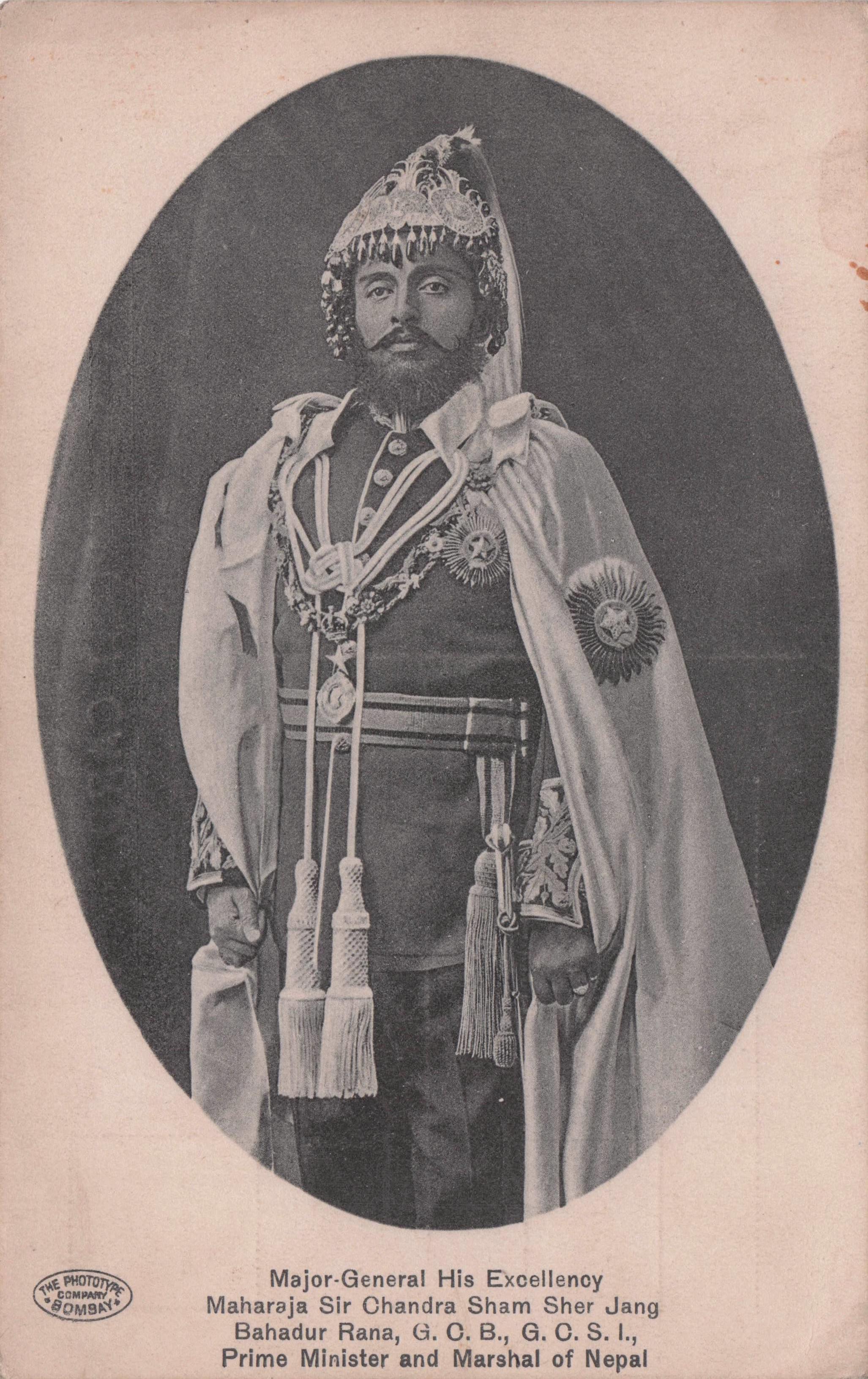Maharaja Jung Bahadur Nepal India Prime Minister Rana Dynasty Antique Postcard