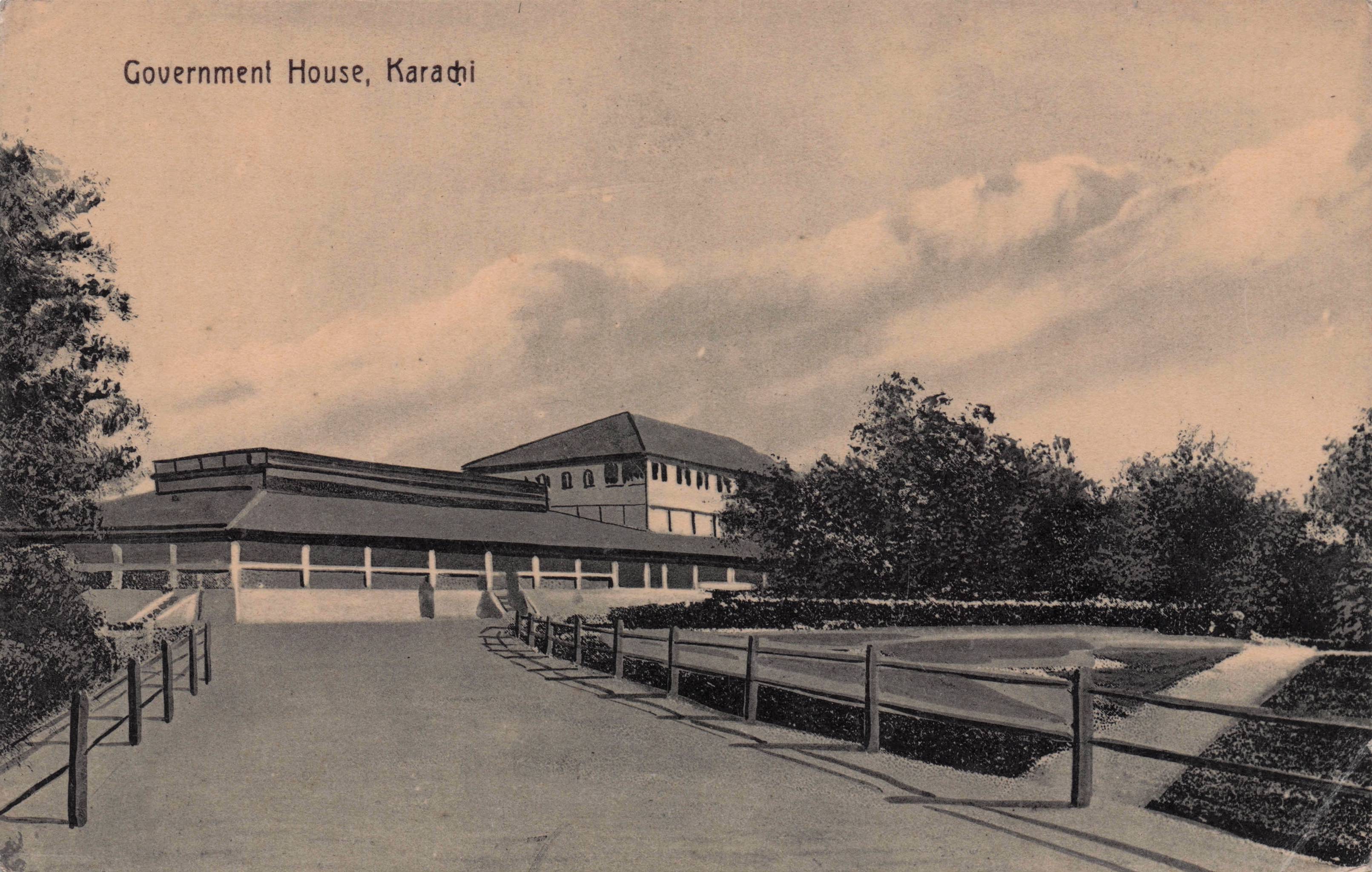 Government House Karachi Antique India Pakistan Postcard