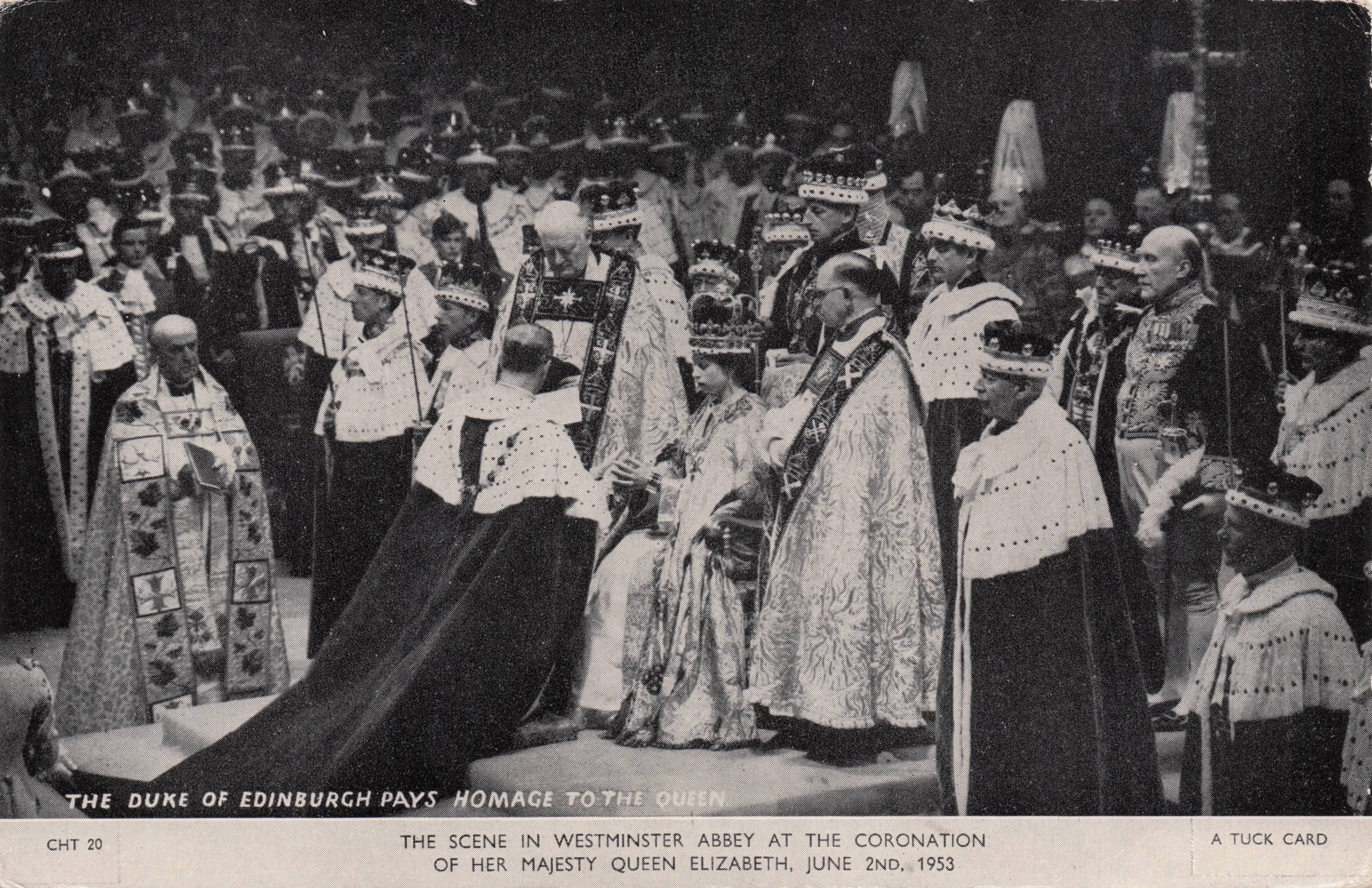 Royal Coronation Westminster Abbey Queen Elizabeth II 1953 Tucks RPC Postcard