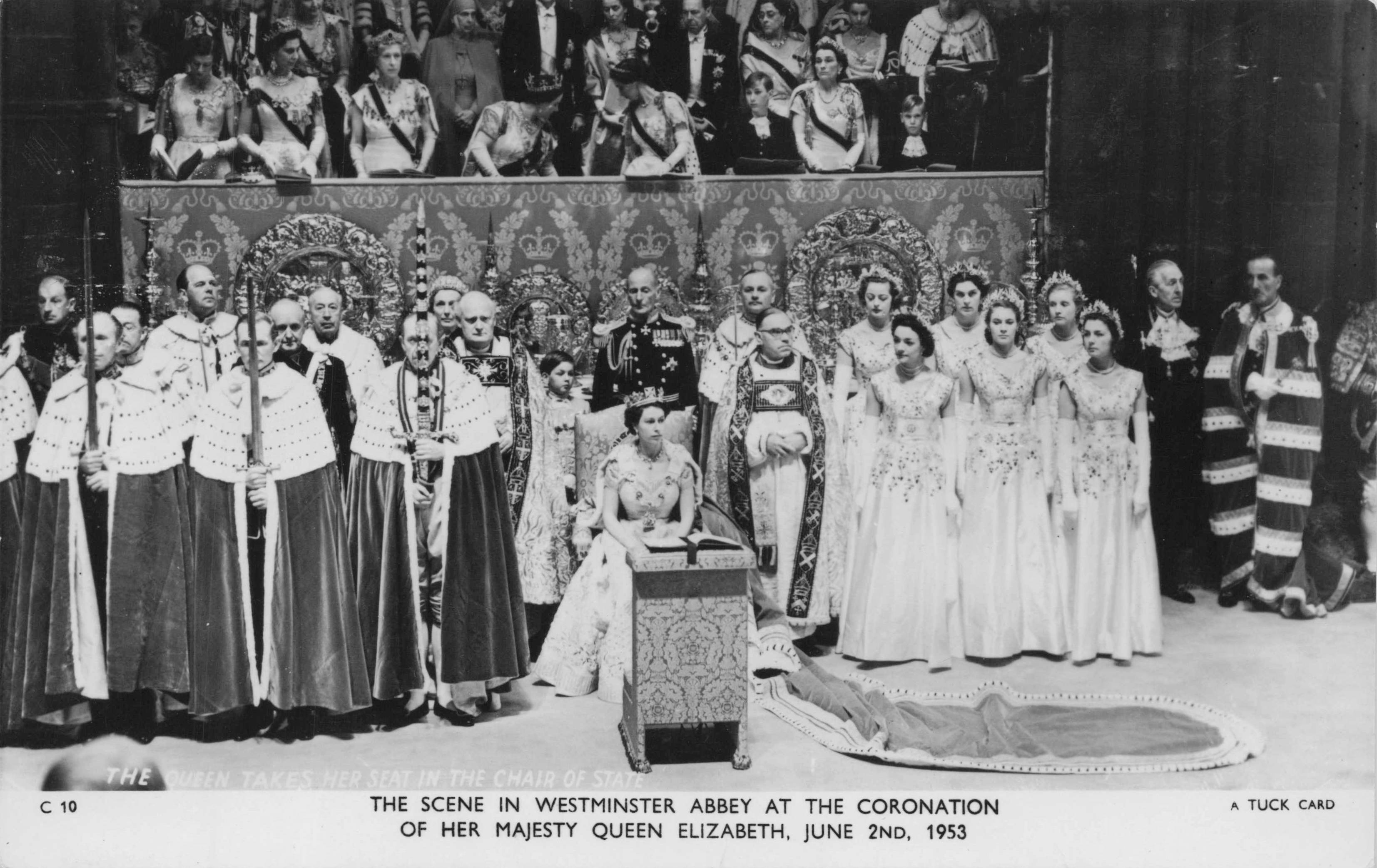 Queen Elizabeth II Royal Coronation Westminster Abbey Tucks Real Photo Postcard
