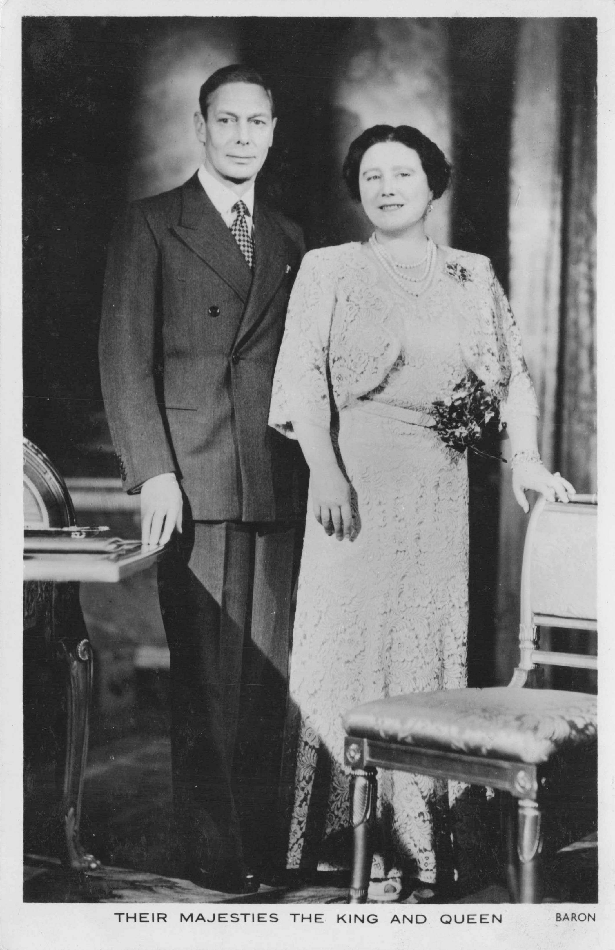 Their Majesties King George VI & Queen Elizabeth Tucks Rare Real Photo Postcard