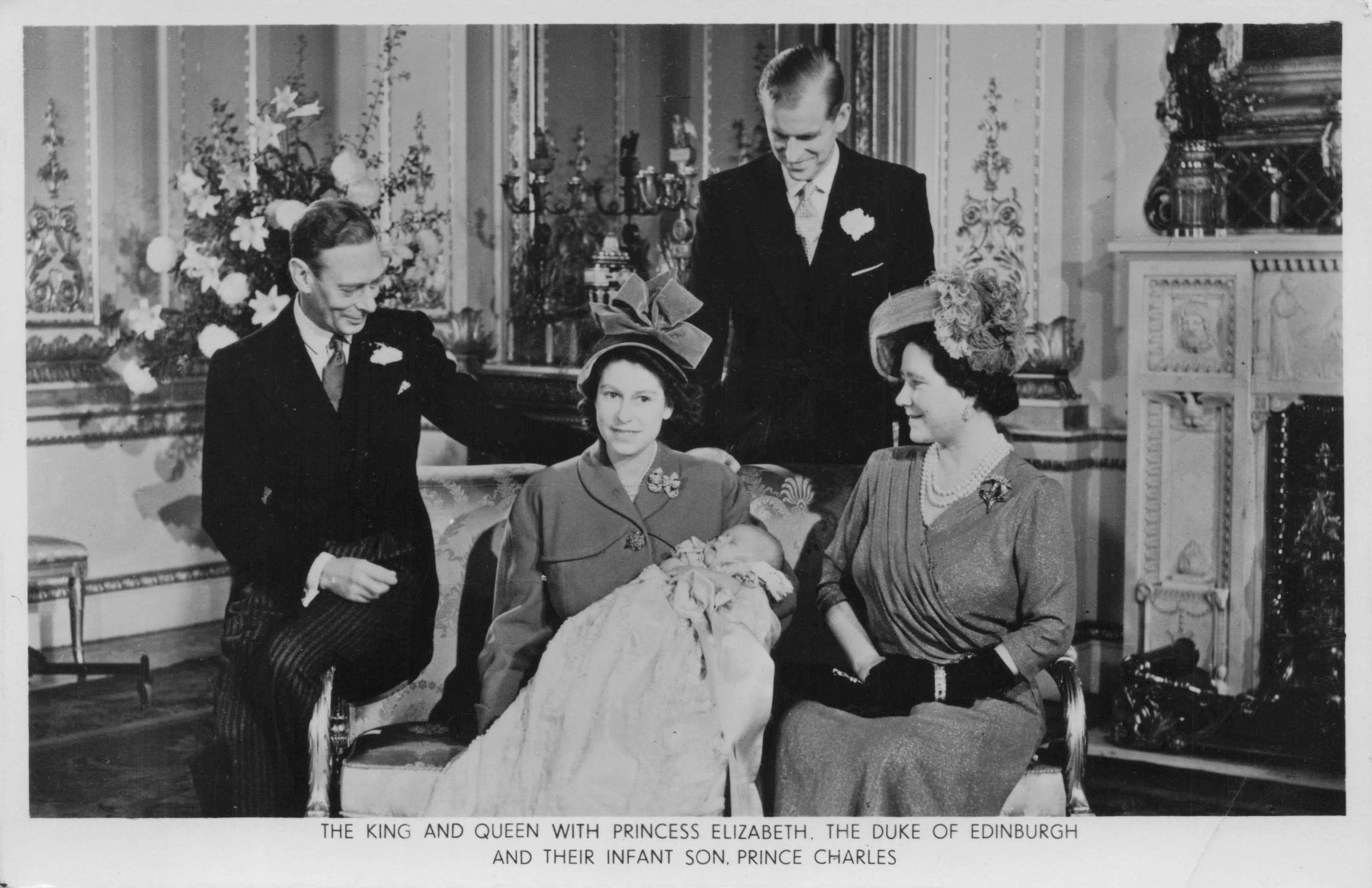 Queen Elizabeth II With Infant Son Prince Charles OId Tucks Real Photo Postcard