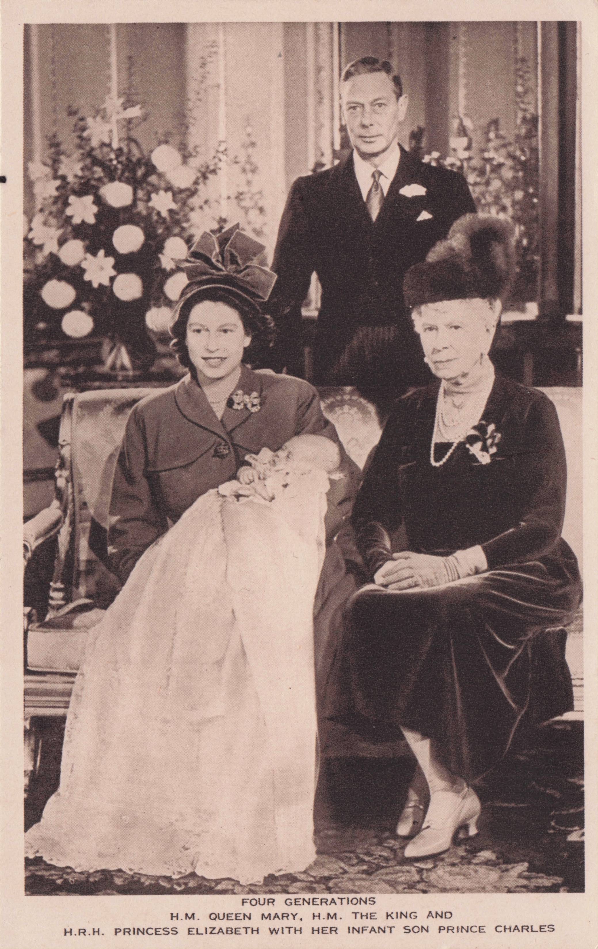Four Generations Queen Mary Princess Elizabeth II Rare Photocrom Royal Postcard