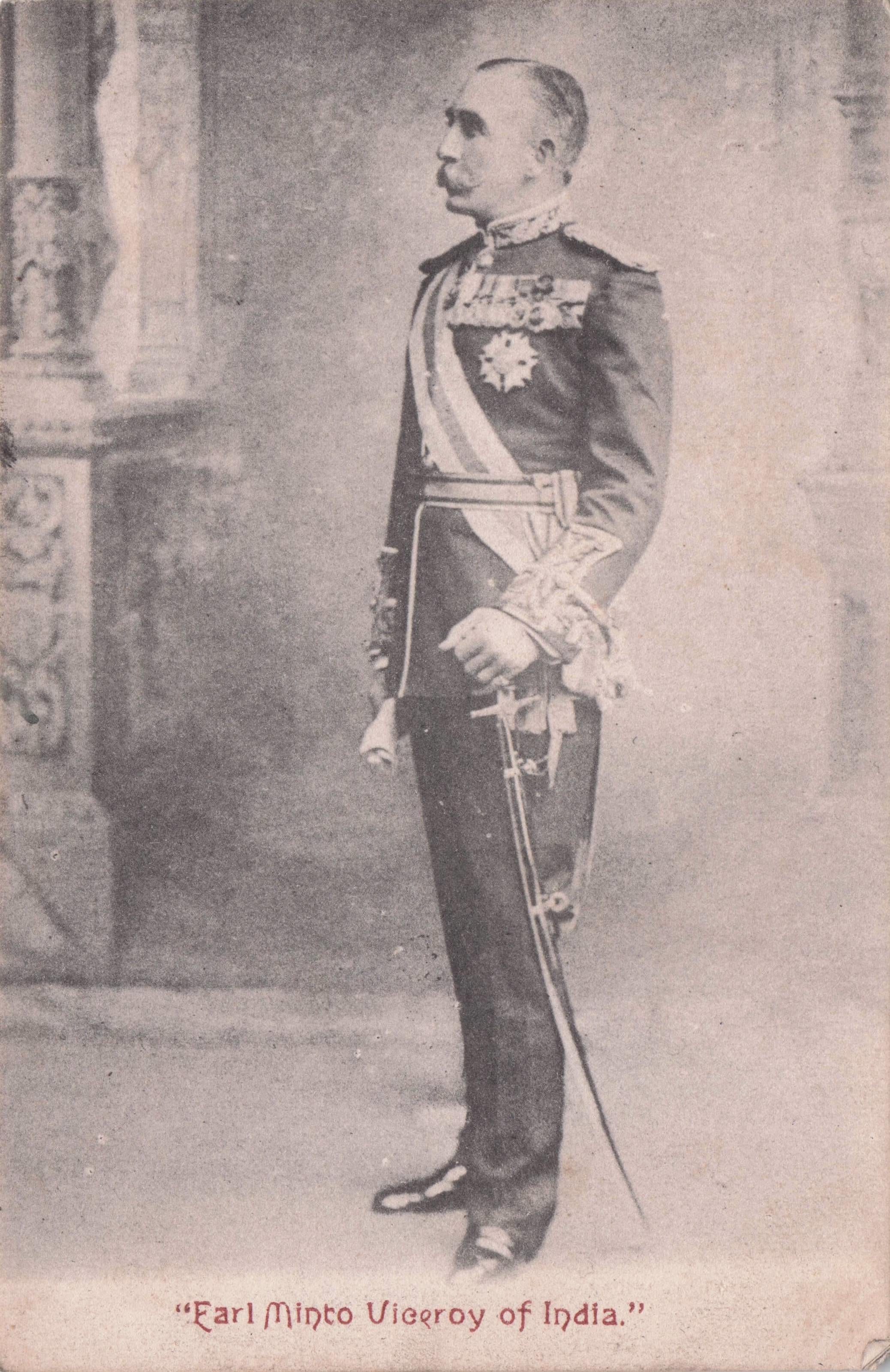 Earl Minto Viceroy Of India Antique 1908 Muslim League Antique Rare Postcard