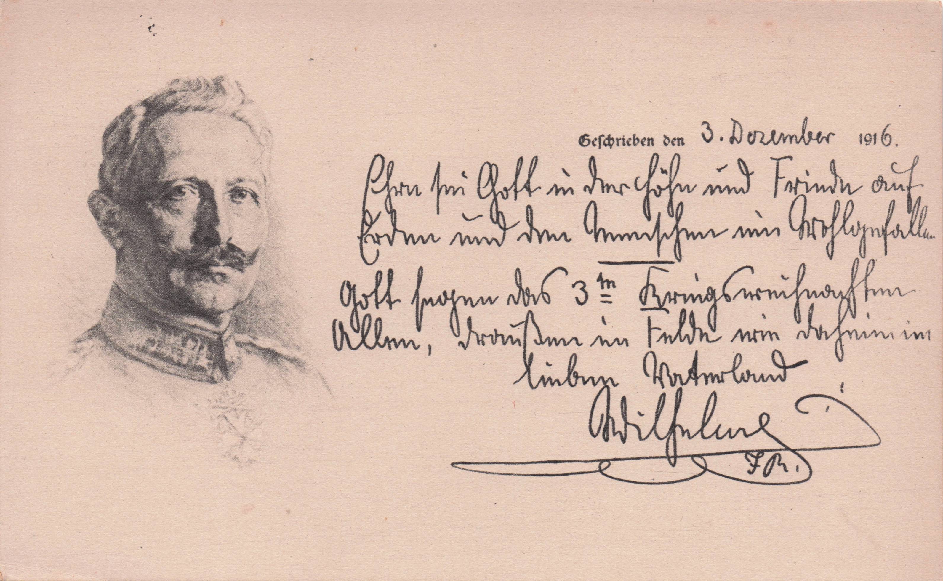 Kaiser Wilhelm II German Emperor Rotophot Publishers WW1 Letter Postcard
